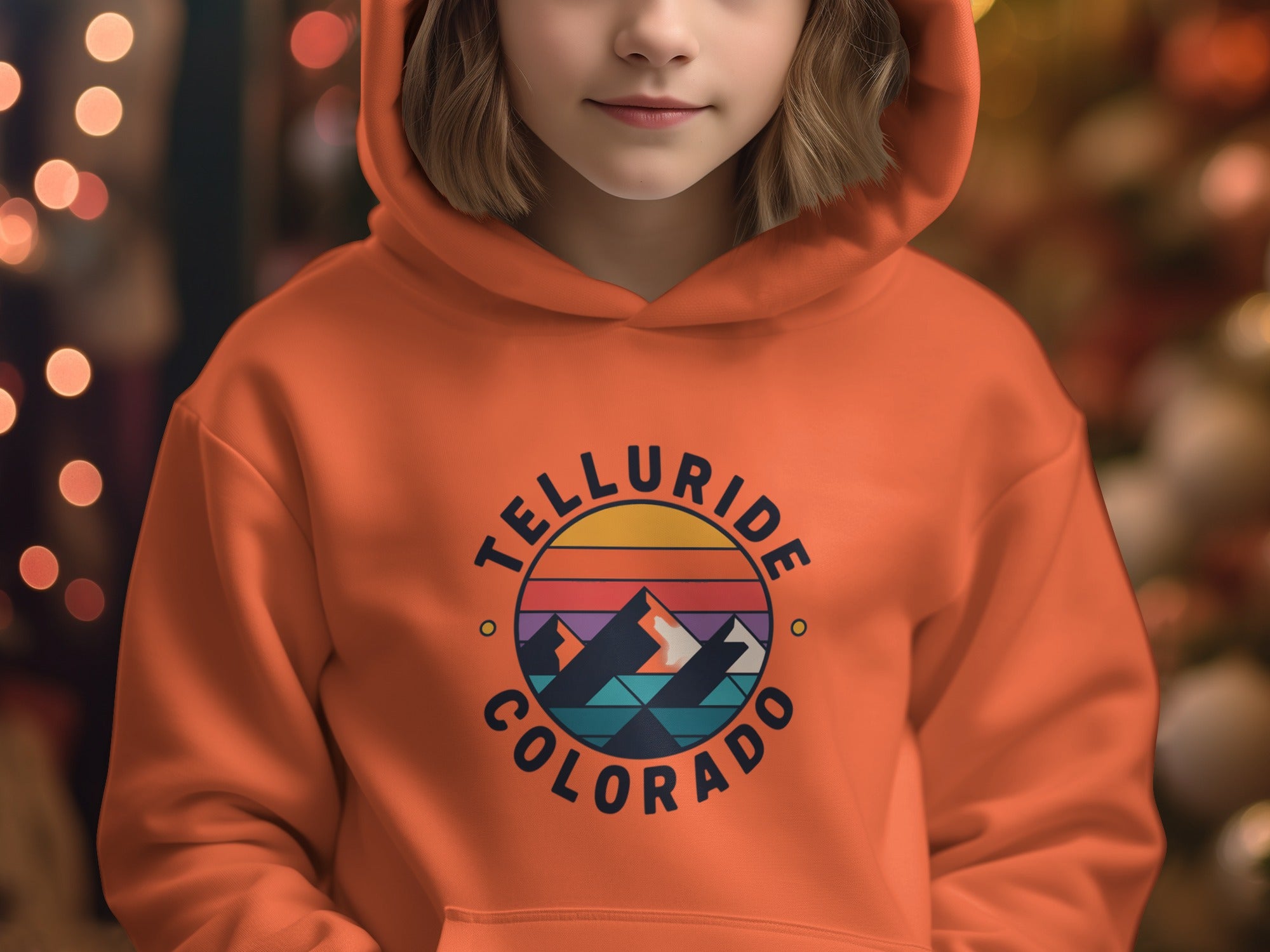 Telluride Colorado Hoodie with Mountain Design