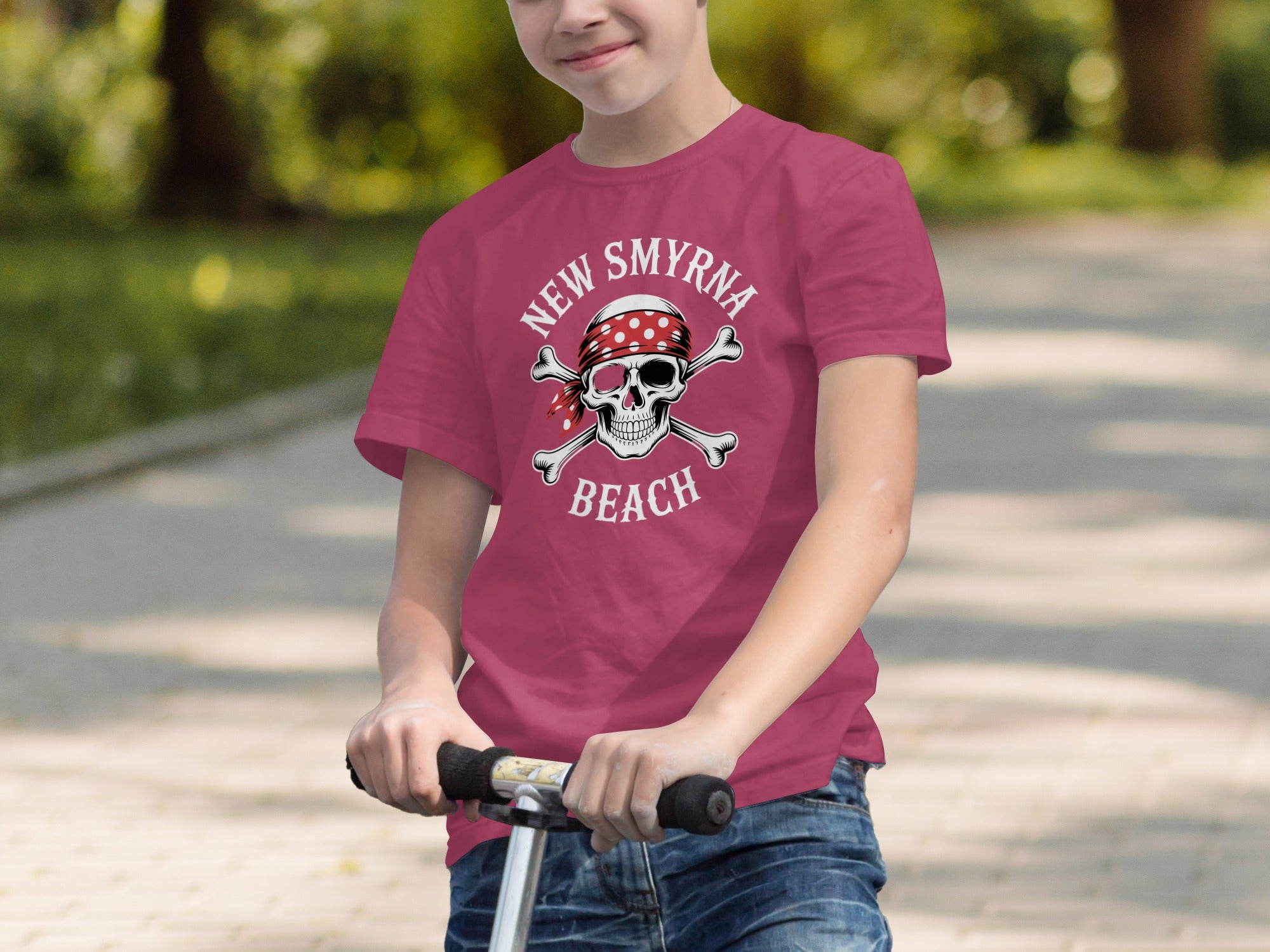 New Smyrna Beach Pirate Skull Graphic Shirt product