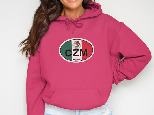 Cozumel  Oval Logo Vacation Travel Hoodie Gift Souvenir Red