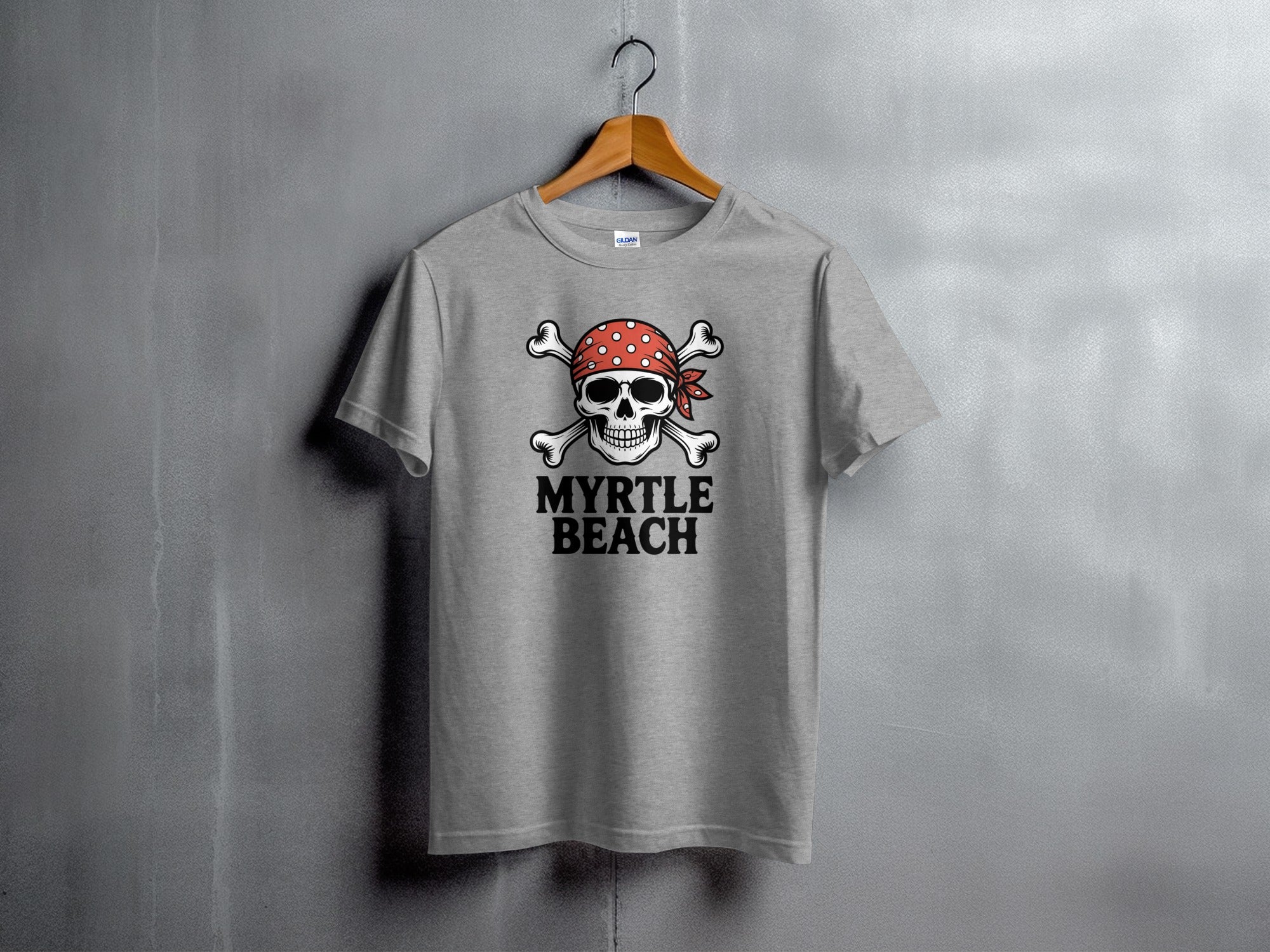 Myrtle Beach Pirate Skull Graphic T-Shirt product type