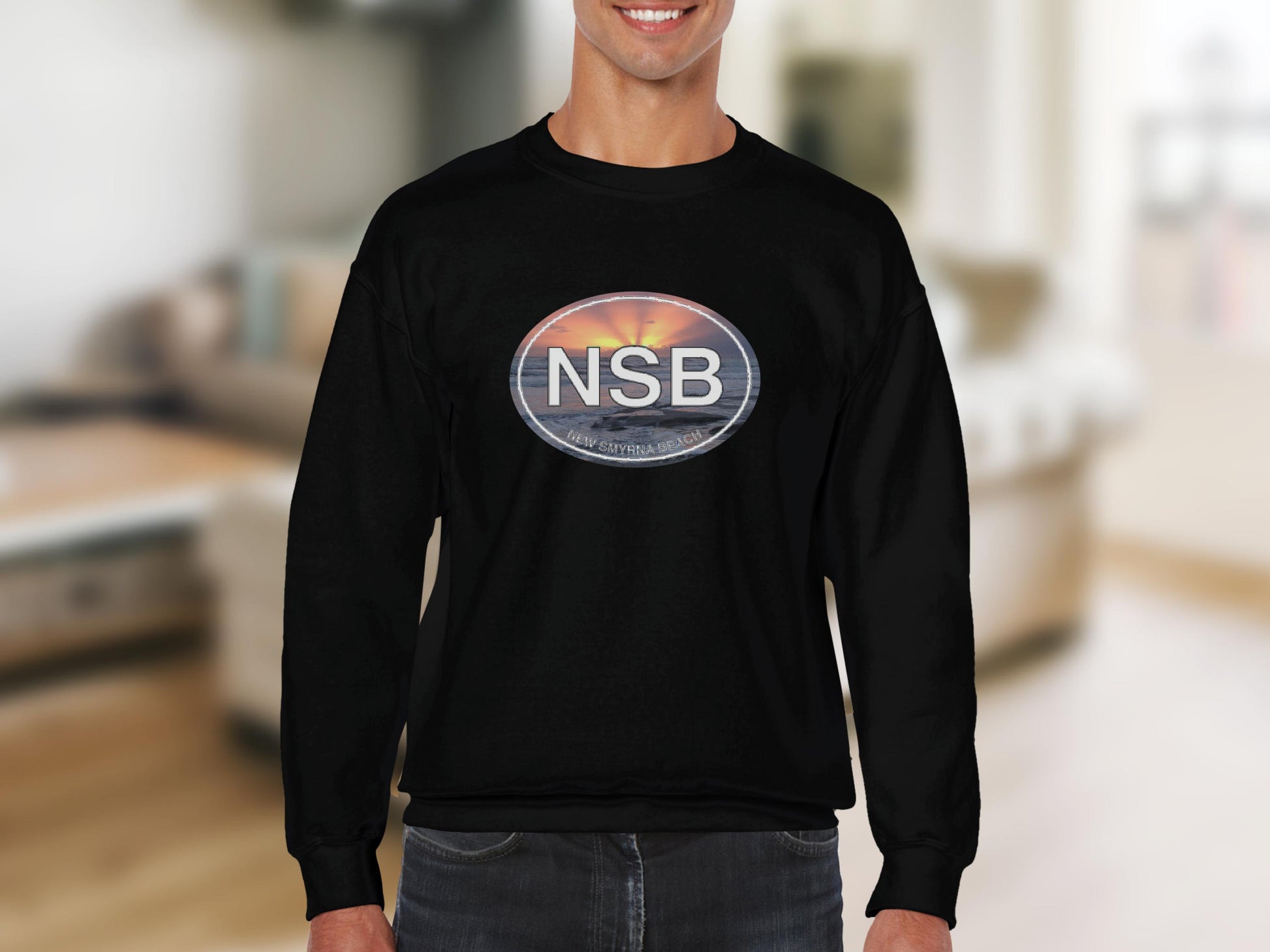 New Smyrna Beach Mens Sweatshirt Black