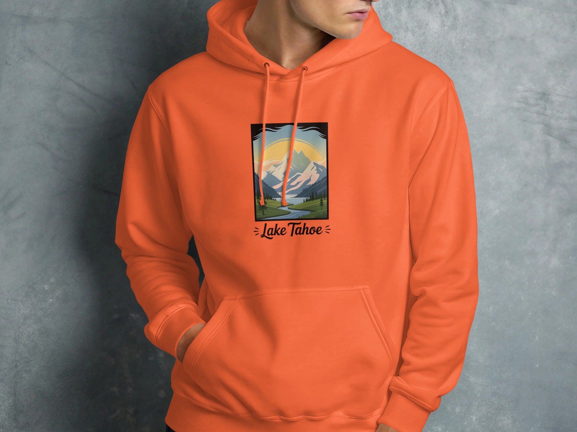 Lake Tahoe Mountain Print Hoodie Unisex Fashion Apparel