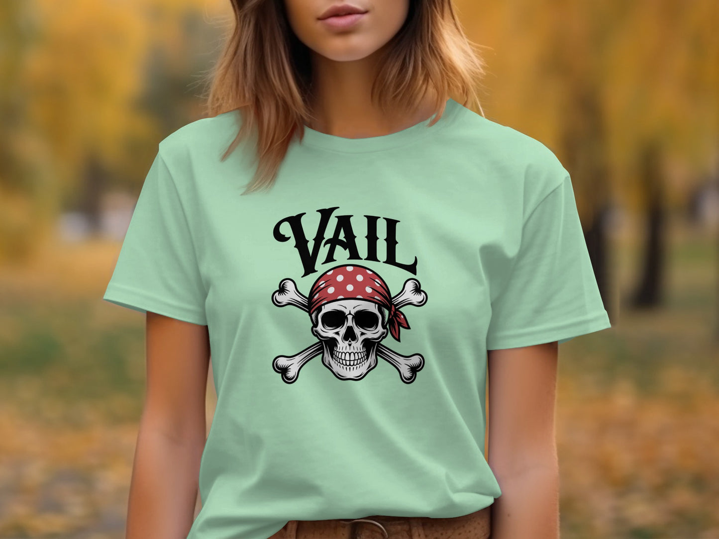 Pirate Skull and Crossbones Mint Green T-shirt product type