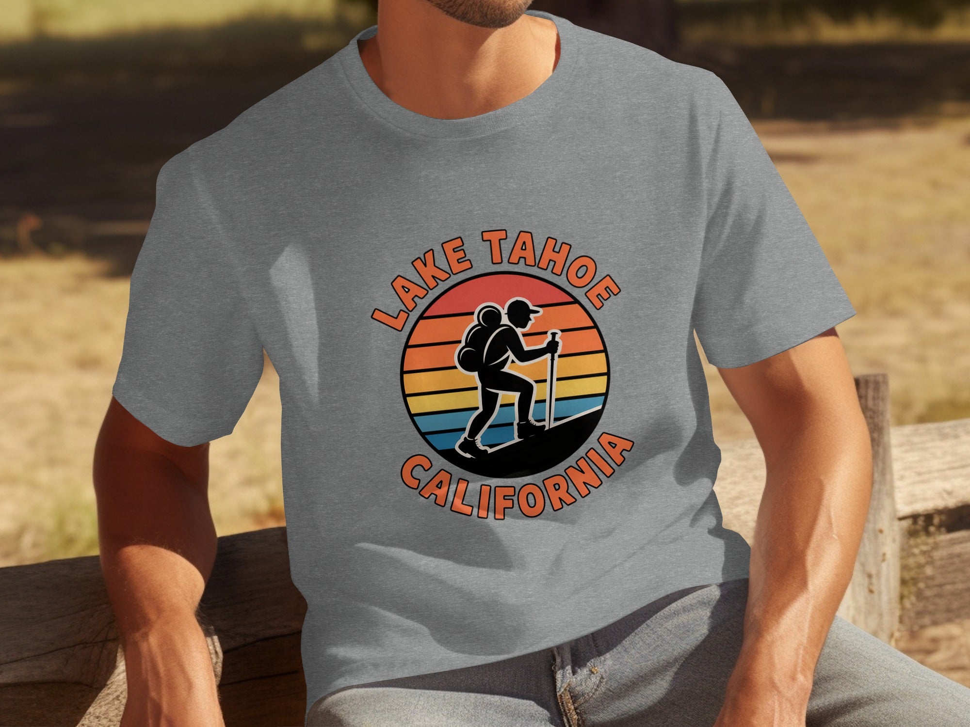 Lake Tahoe California Hiker Graphic T-Shirt product type
