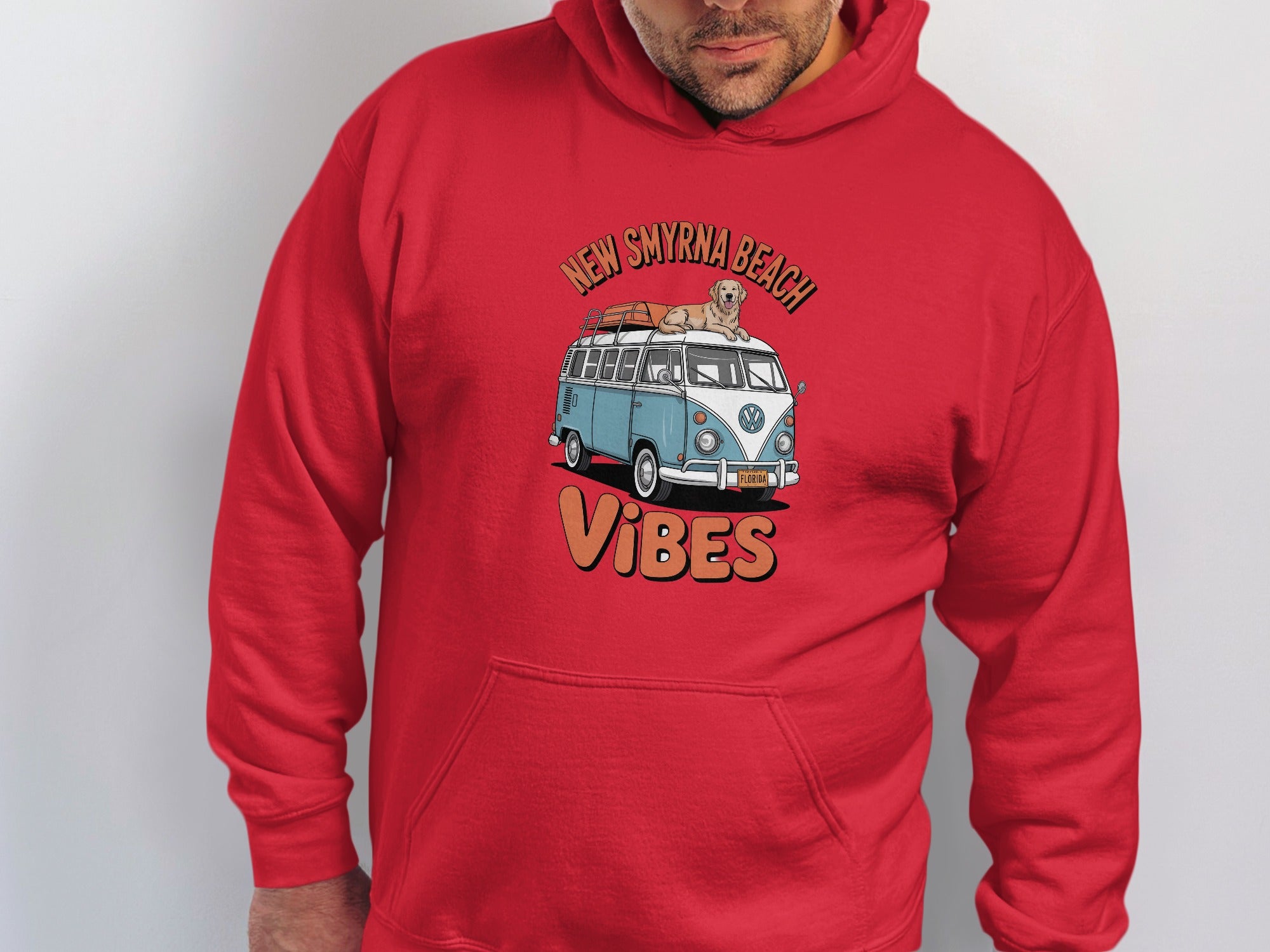 New Smyrna Beach Vibes Hoodie with Retro Van Design product