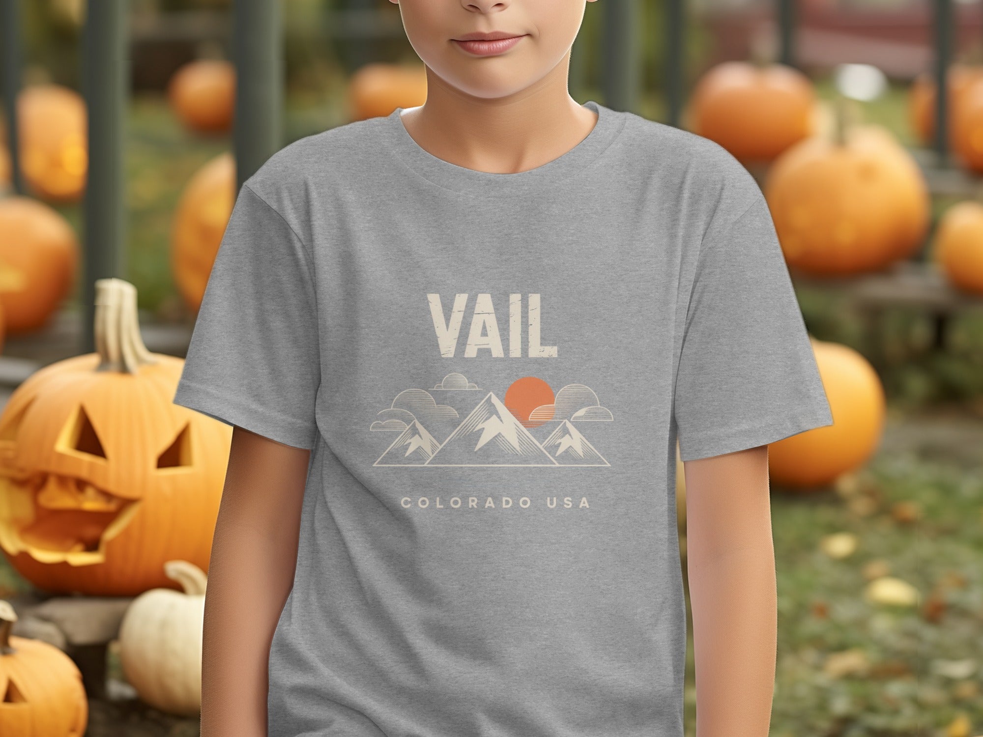 Vail Colorado USA Mountain Design Grey T-shirt product