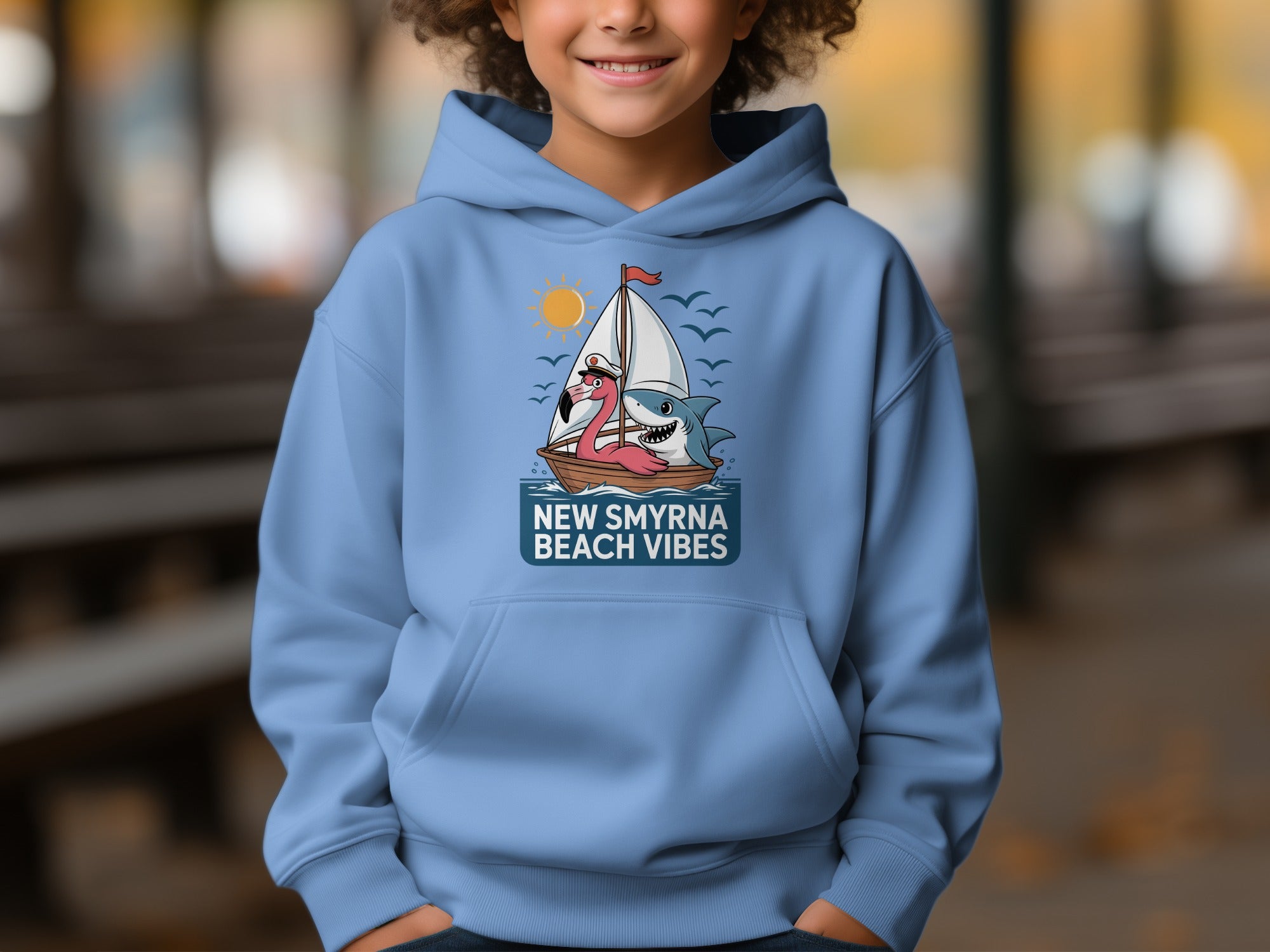 New Smyrna Beach Vibes Kids Hoodie product type