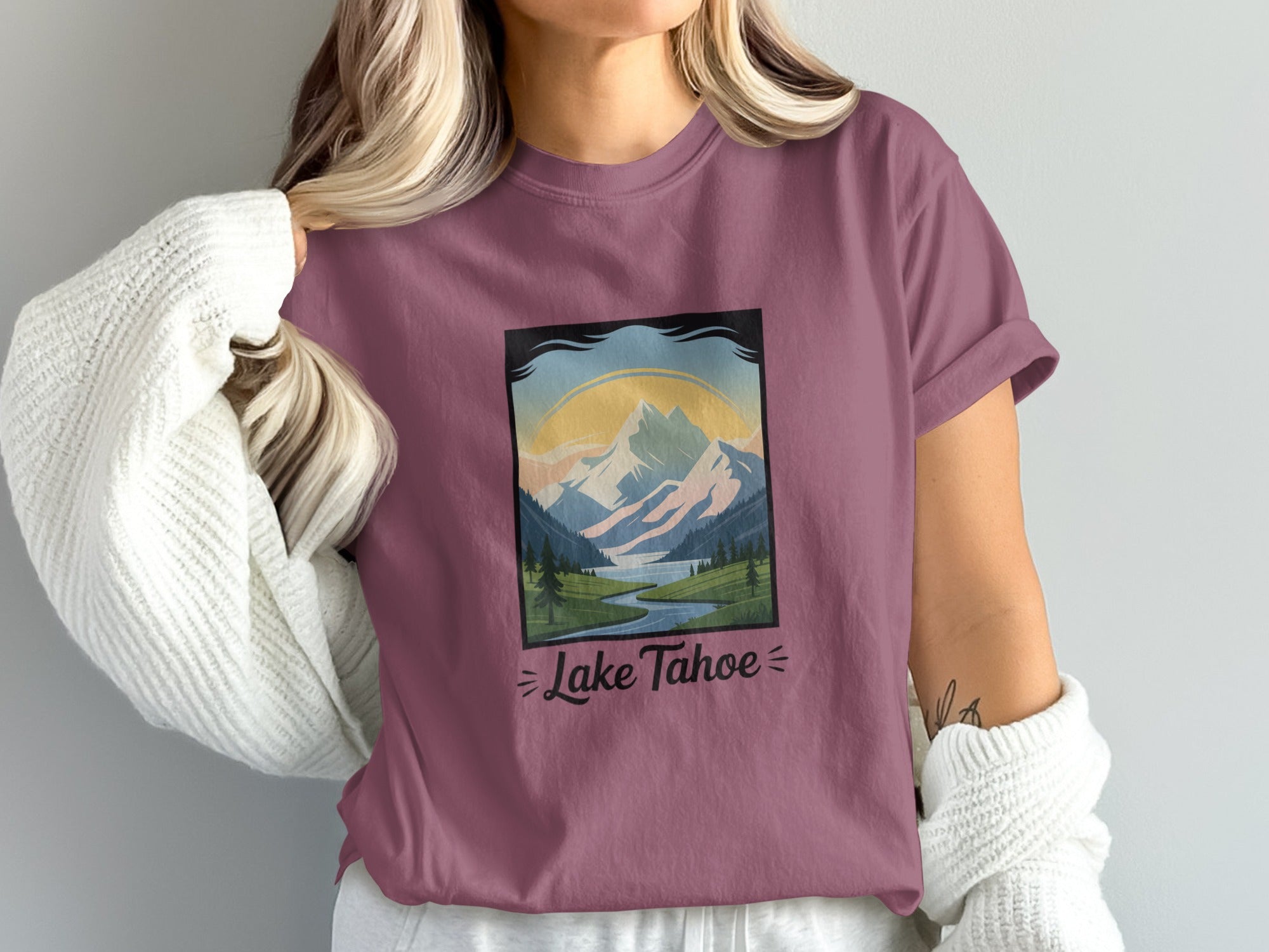 Artistic Lake Tahoe Graphic Tee Shirt product