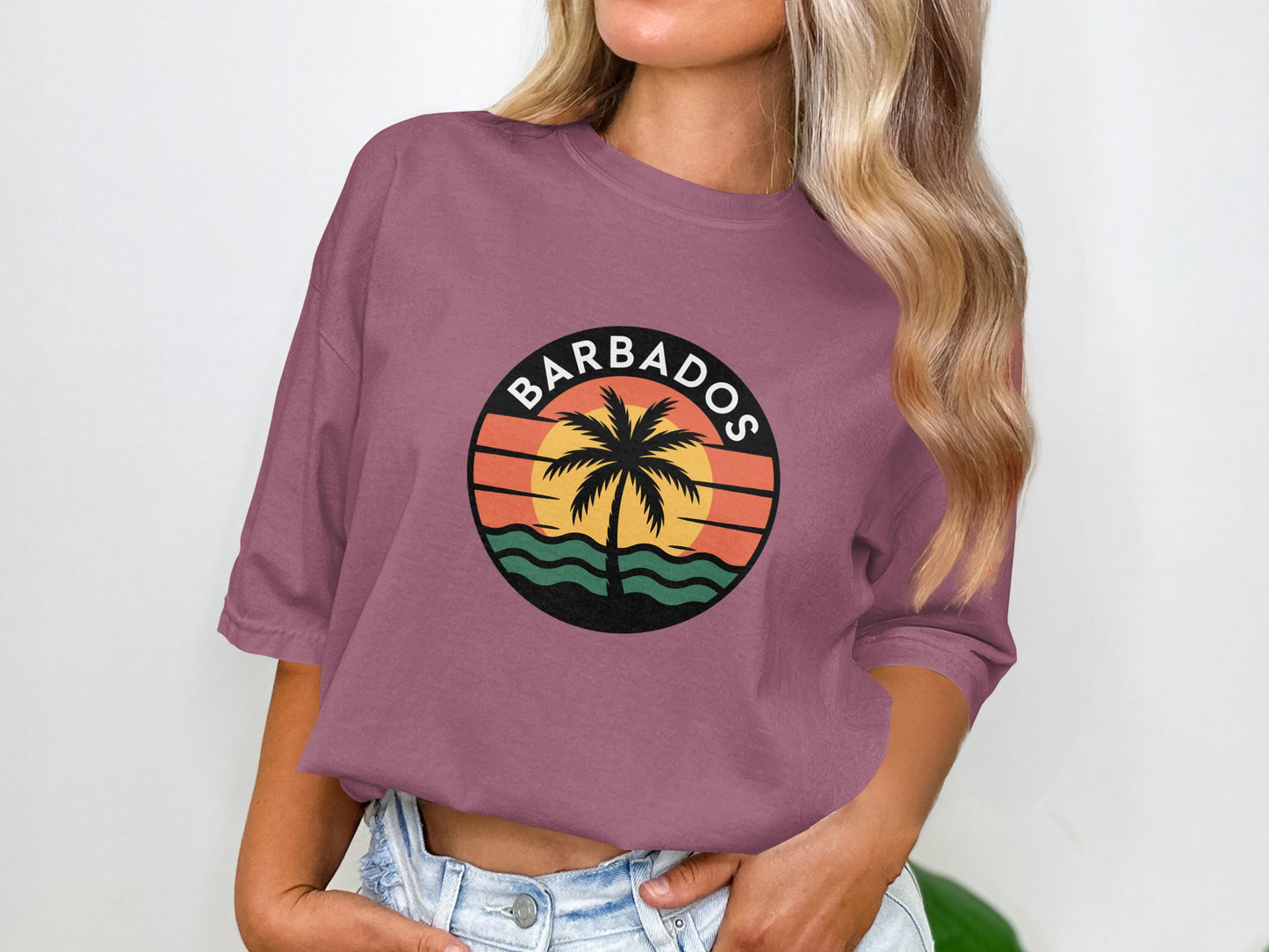 Barbados Sunset Graphic Print Casual T-Shirt product