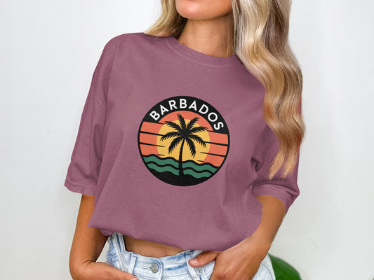 Barbados Sunset Graphic Print Casual T-Shirt product