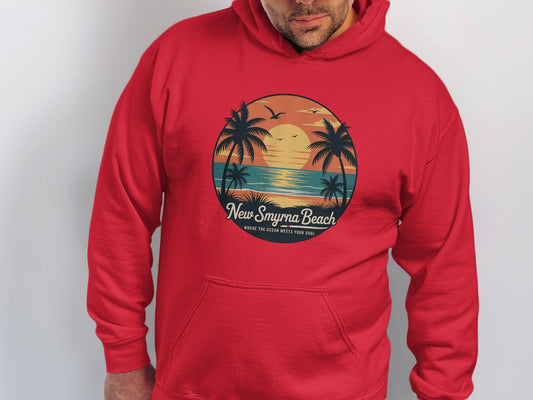 New Smyrna Beach Logo Red Sweater Hoodie product type