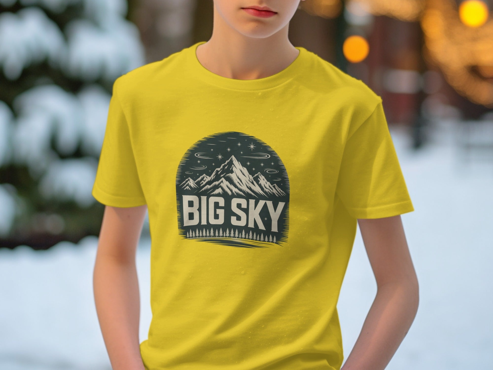 Big Sky Mountain Scenery Graphic Tee for Outdoor Lovers