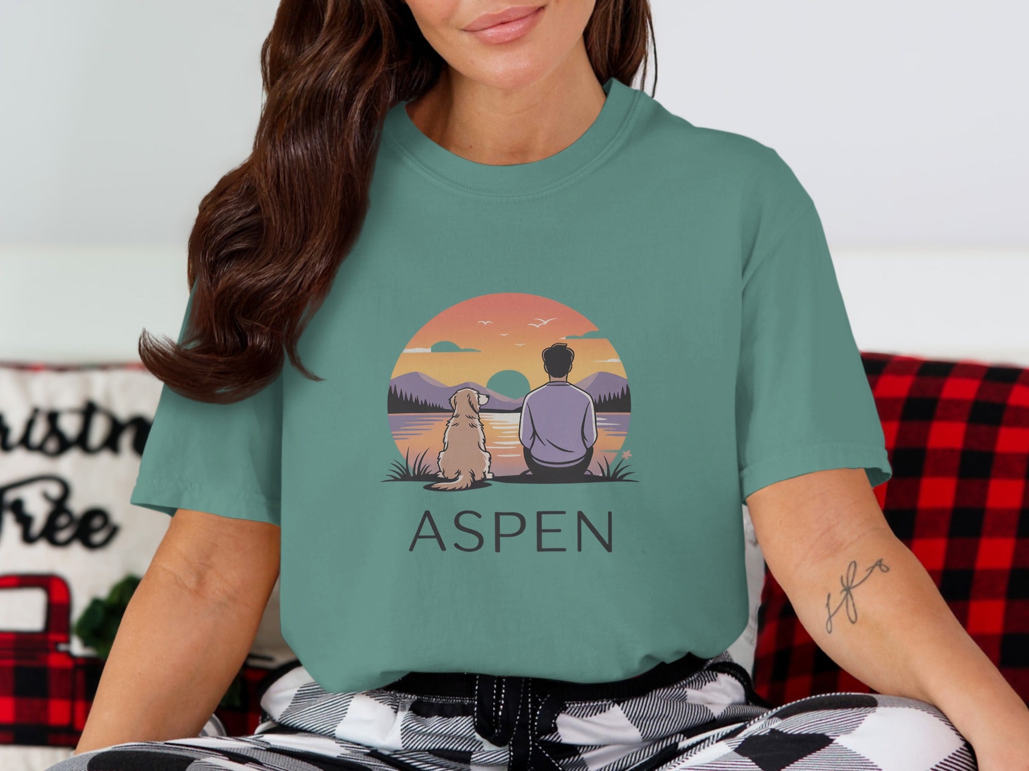 Aspen Dog and Person Scenic Graphic T-shirt product type