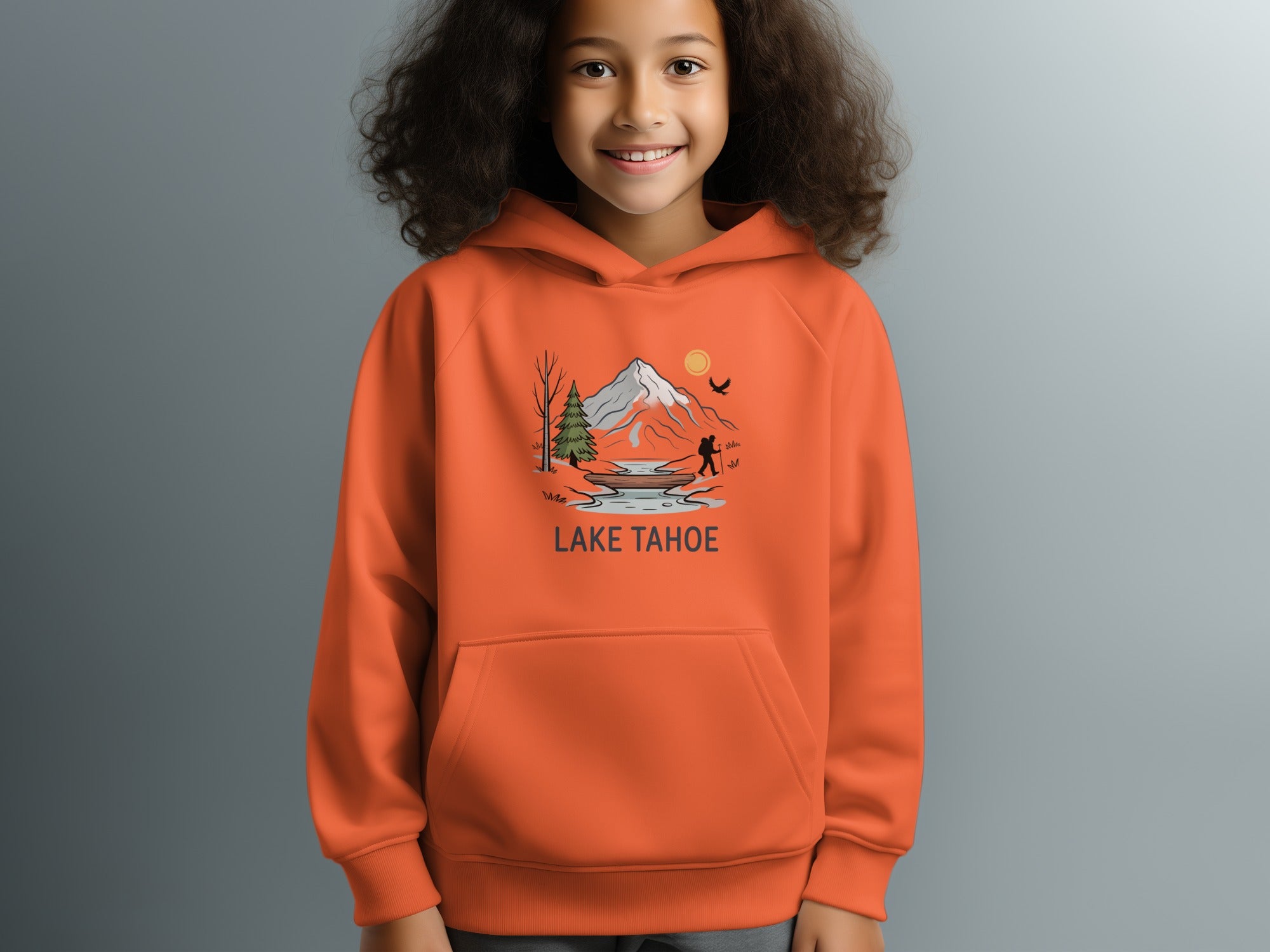 Lake Tahoe Scenic Design Orange Hoodie Product