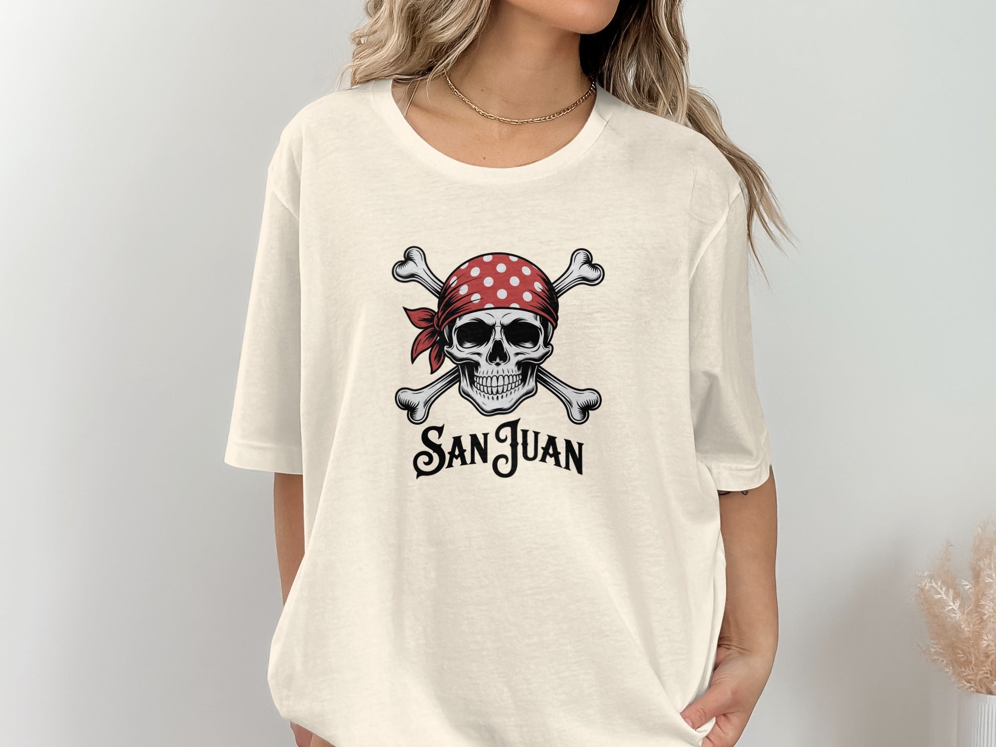 San Juan Pirate Skull Graphic Printed T-shirt product