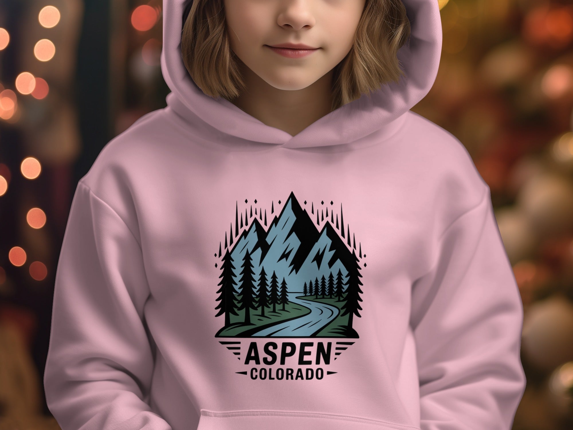 Aspen Colorado Mountain Hooded Sweatshirt for Kids