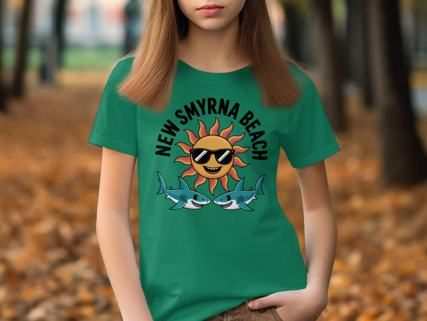 New Smyrna Beach Sun with Sharks Graphic Tee product