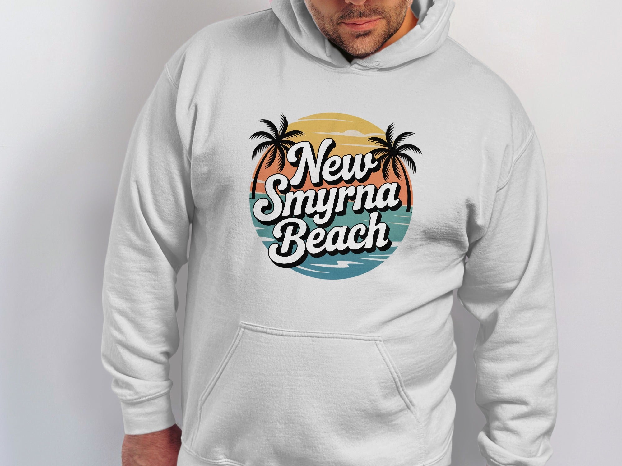 New Smyrna Beach Graphic Hoodie Sunset Design product type