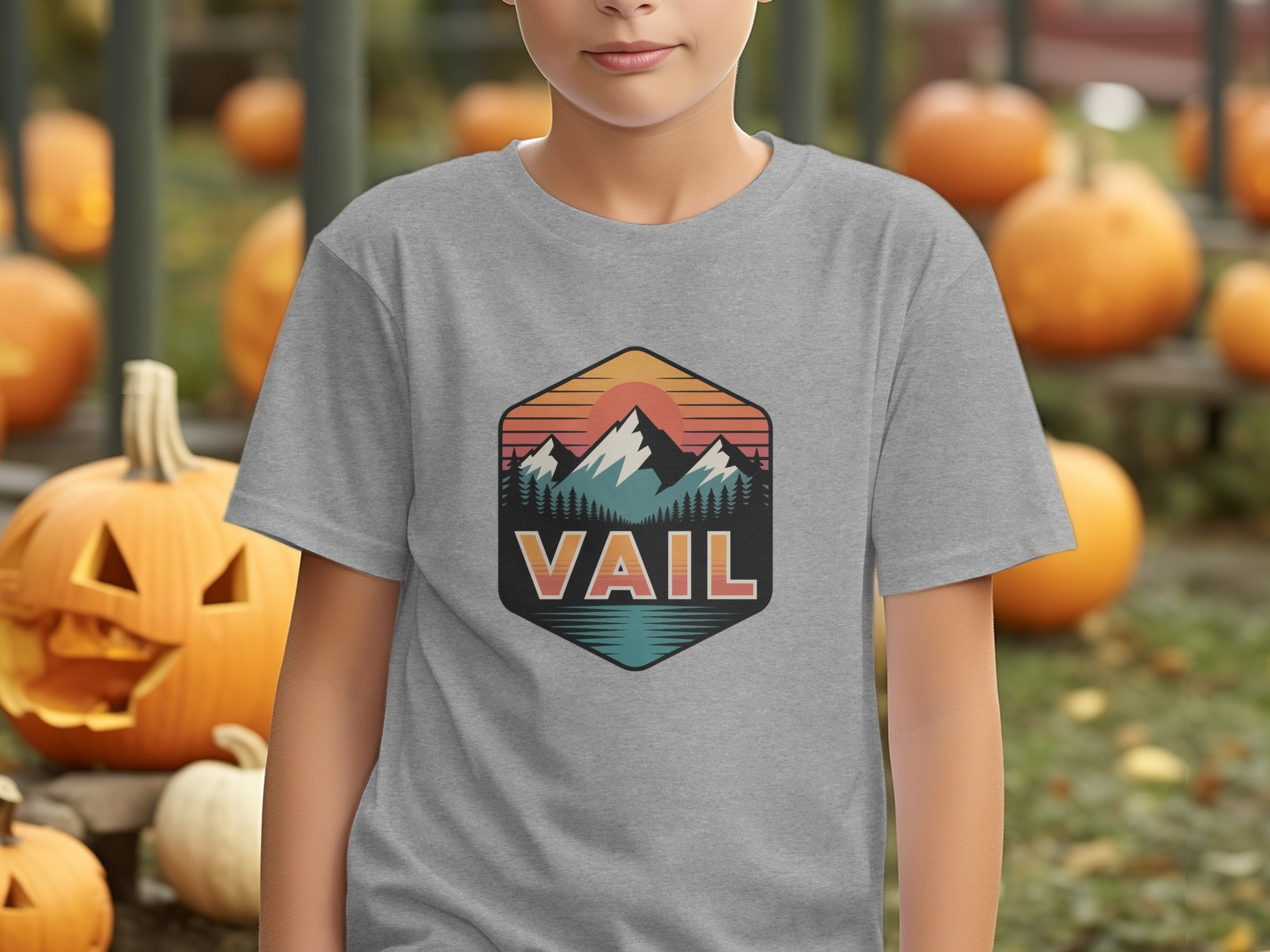 Vail Mountain Shield Sunset Design Graphic product type