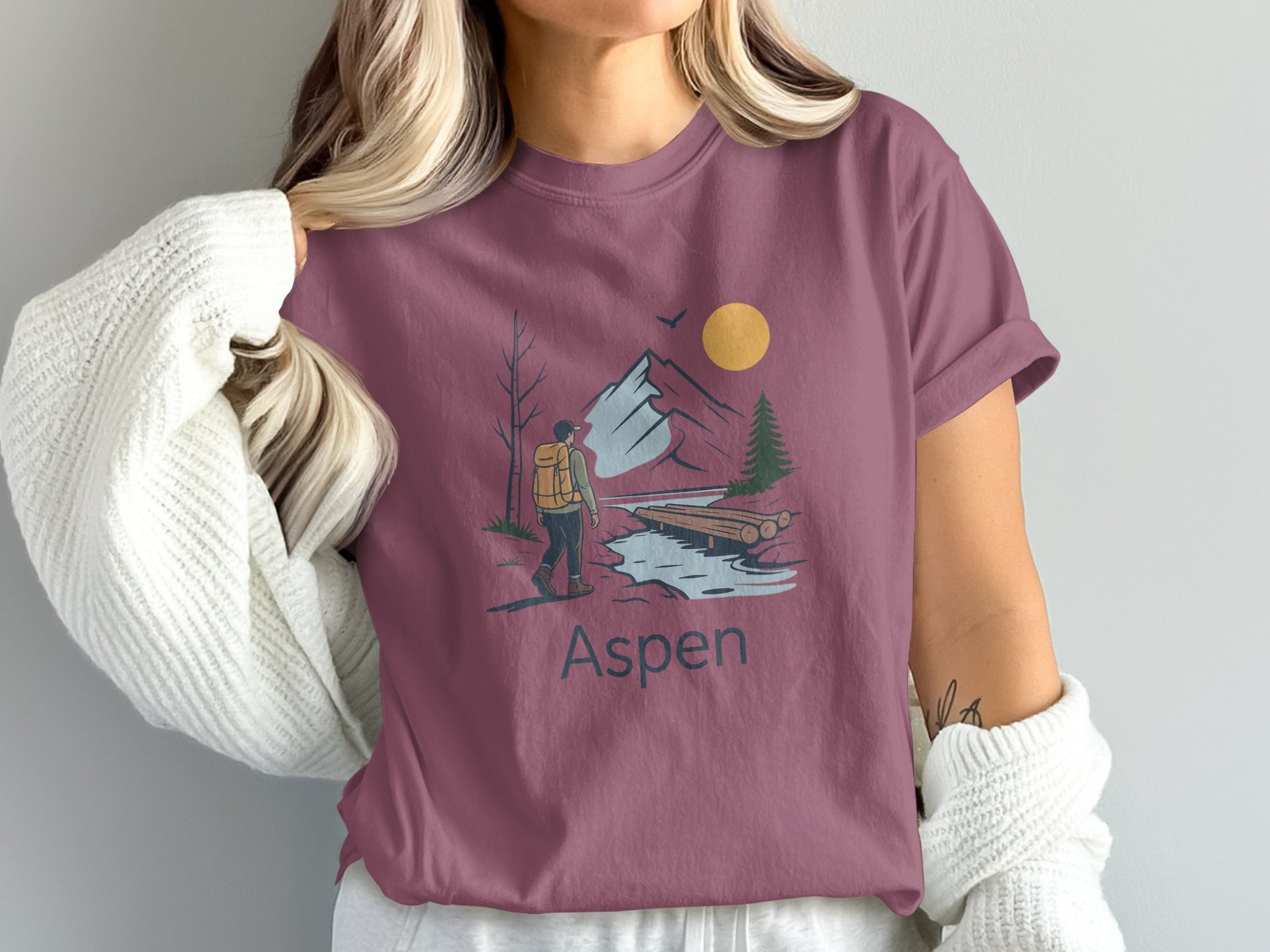 Aspen Mountain Scene Graphic T-shirt product type