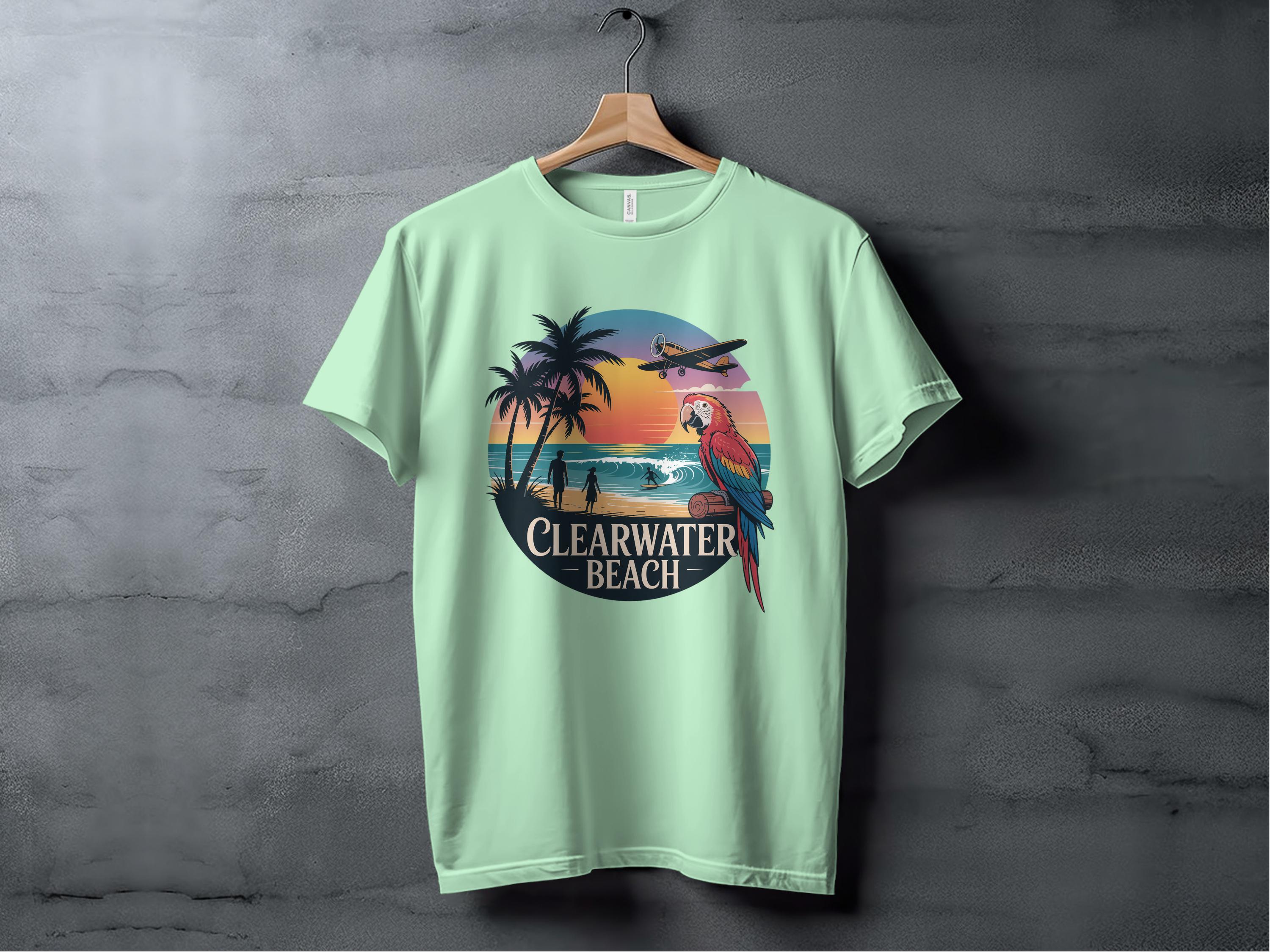 Colorful Clearwater Beach Parrot Themed T-shirt product