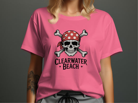 Pirate Skull Graphic Clearwater Beach T-Shirt product type
