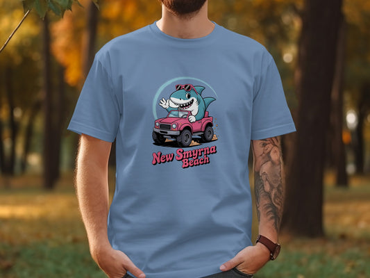New Smyrna Beach Shark Cartoon Graphic T-shirt product