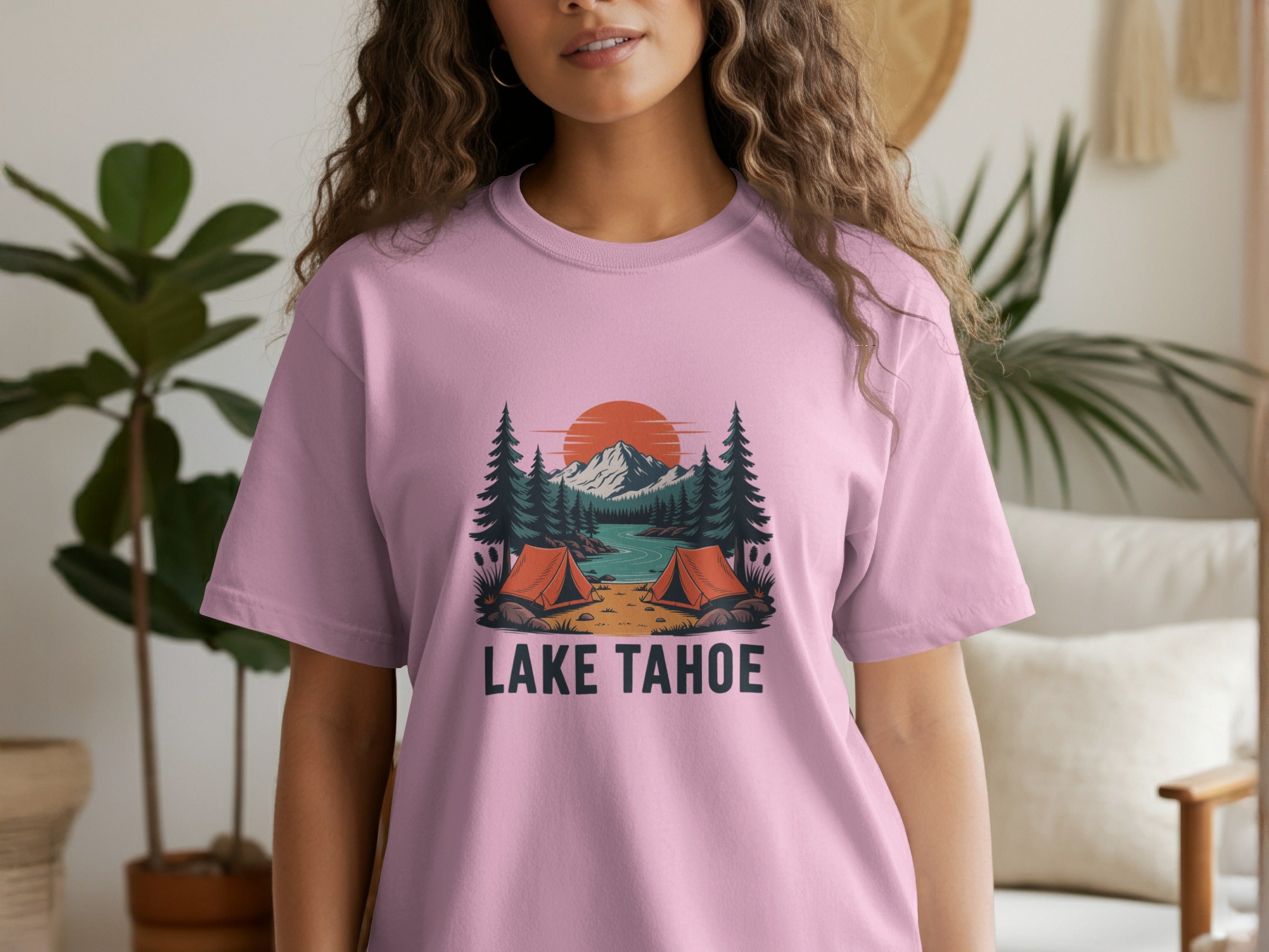 Lake Tahoe Camping Graphic Tee Shirt product
