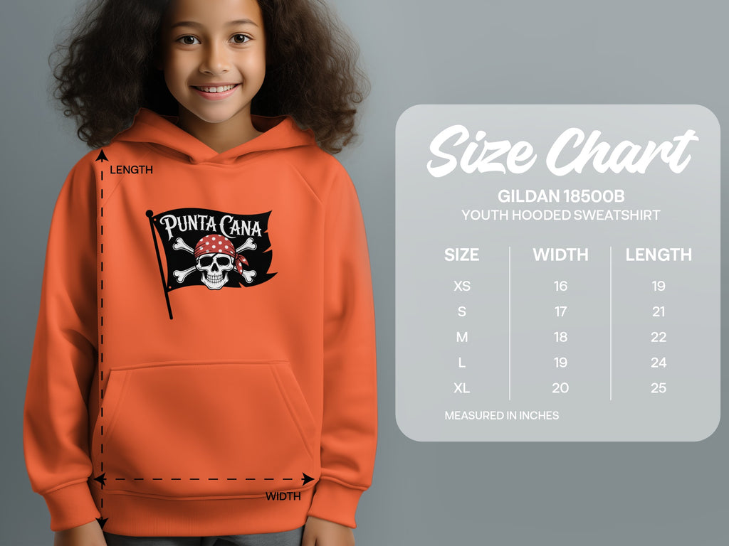 Punta Cana Pirate Flag Youth Hooded Sweatshirt product