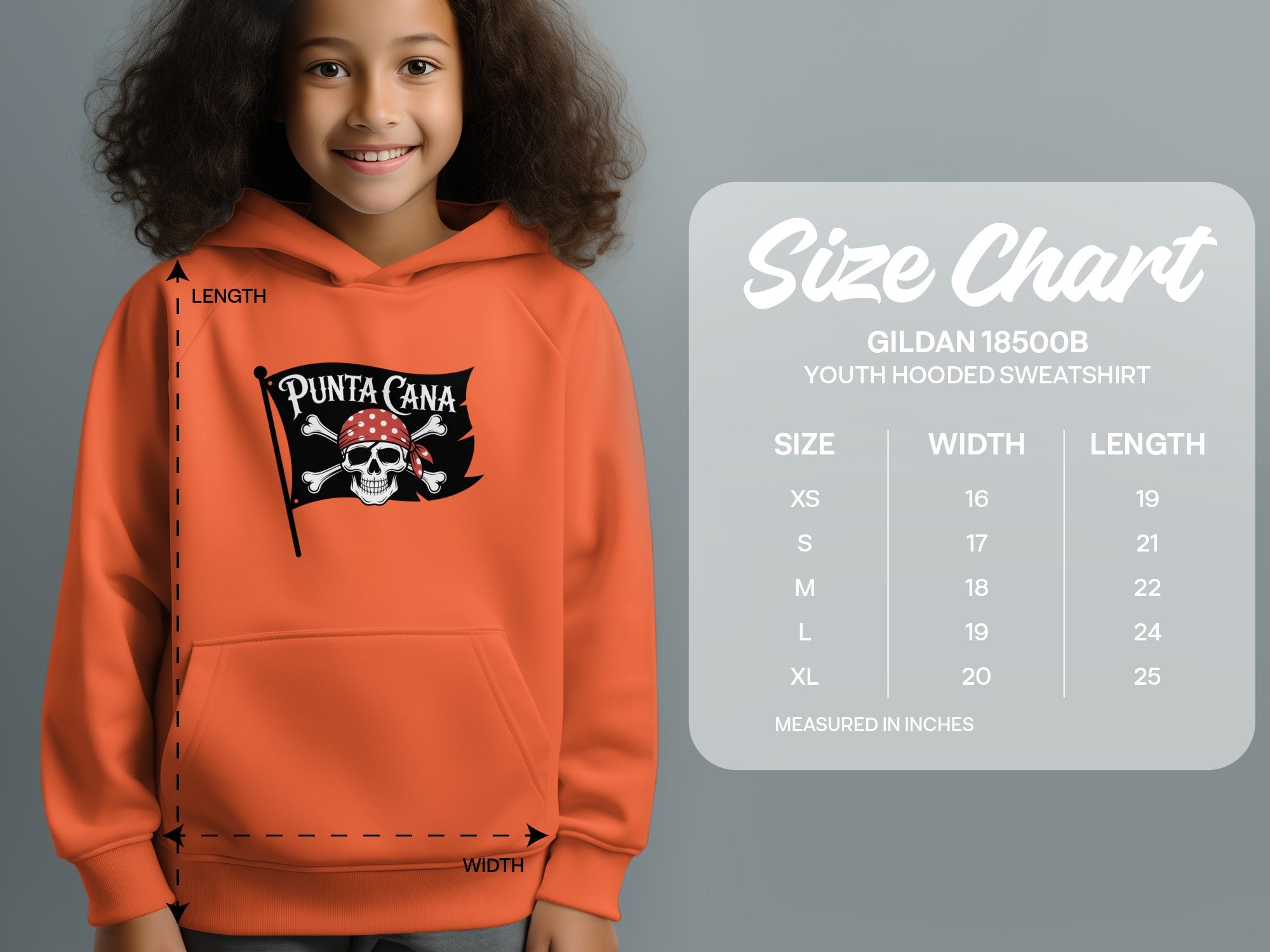 Punta Cana Pirate Flag Youth Hooded Sweatshirt product