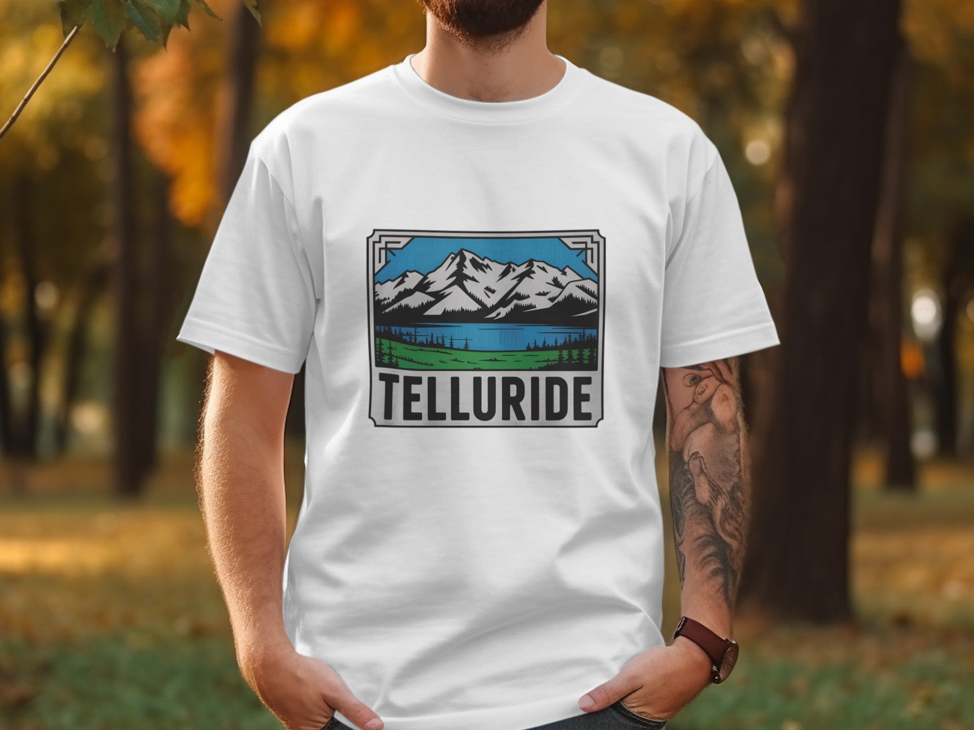 Telluride Scenic Mountains White T-shirt Product