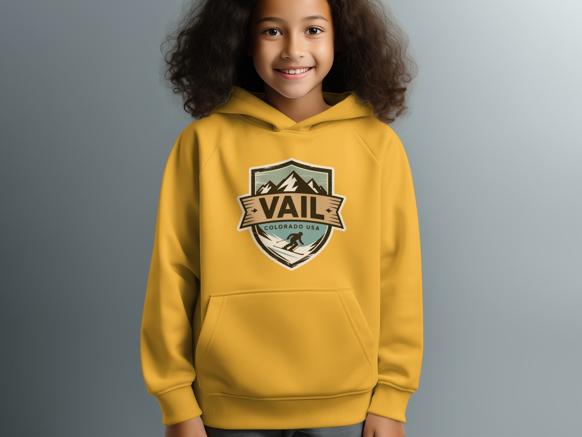Vail Colorado USA Ski Theme Printed Hoodie product