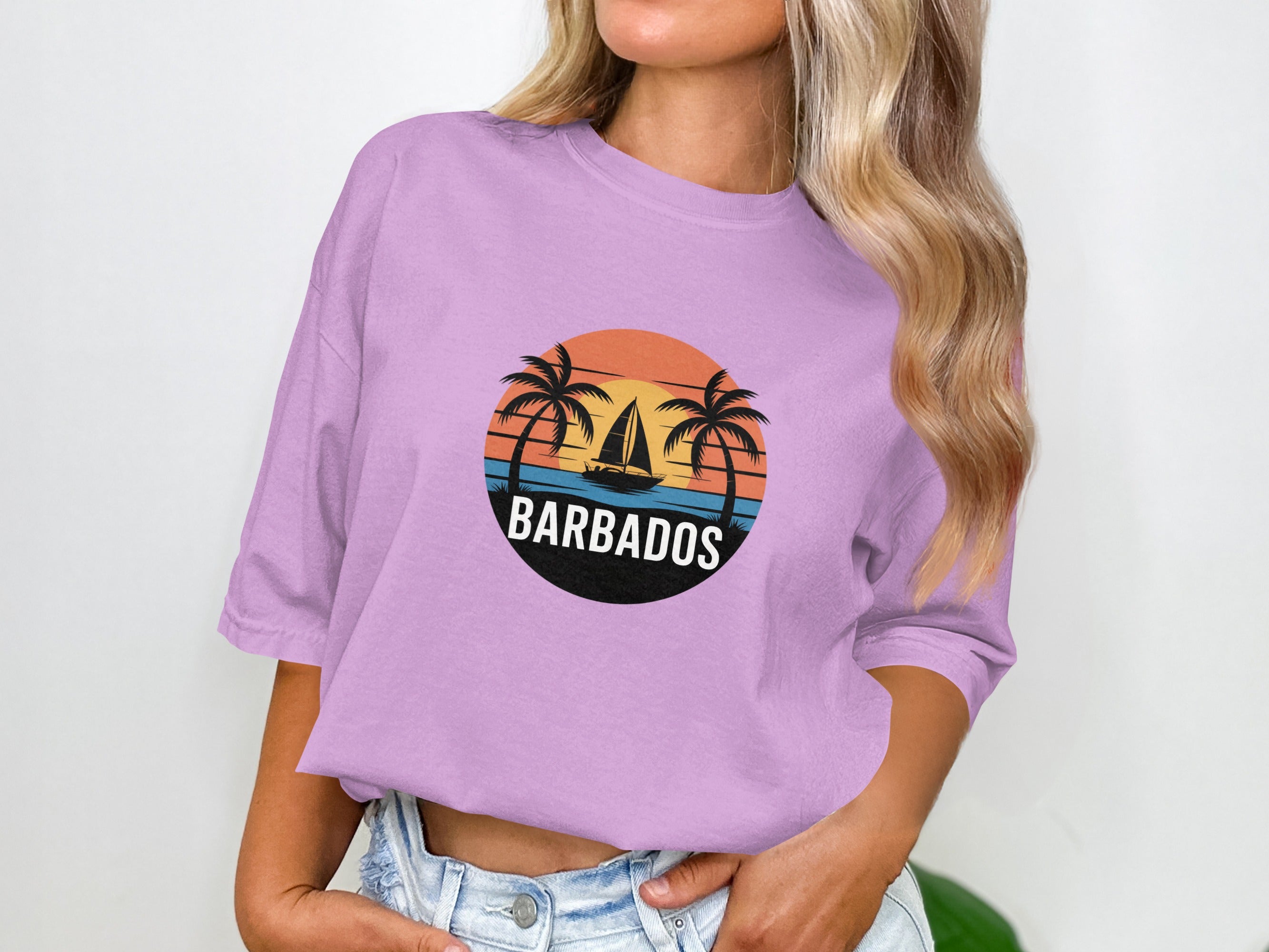 Barbados Sunset Graphic T-Shirt Summer Apparel product type