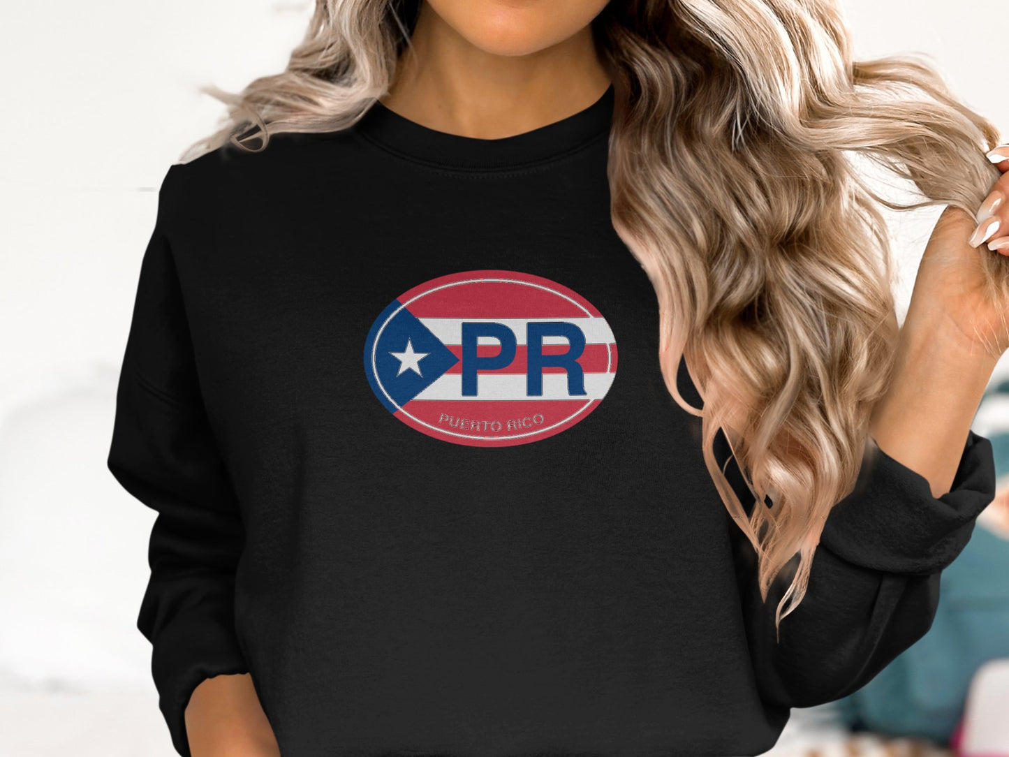 Puerto Rico Womens Sweatshirt Black