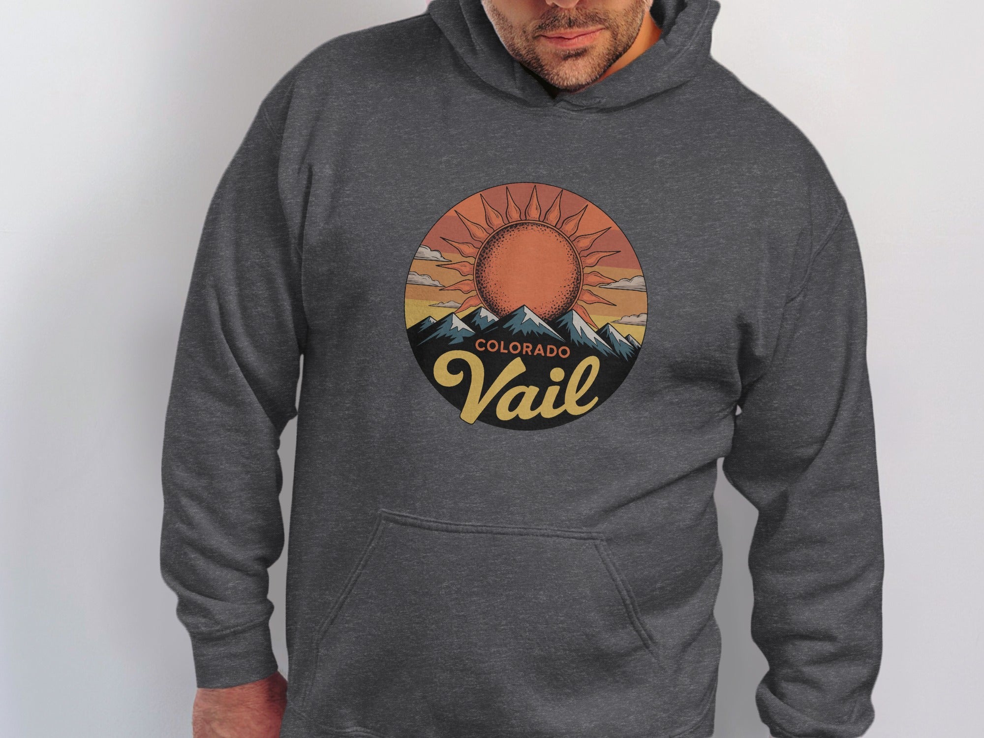 Colorado Vail Sweatshirt with Sun and Mountains Design product
