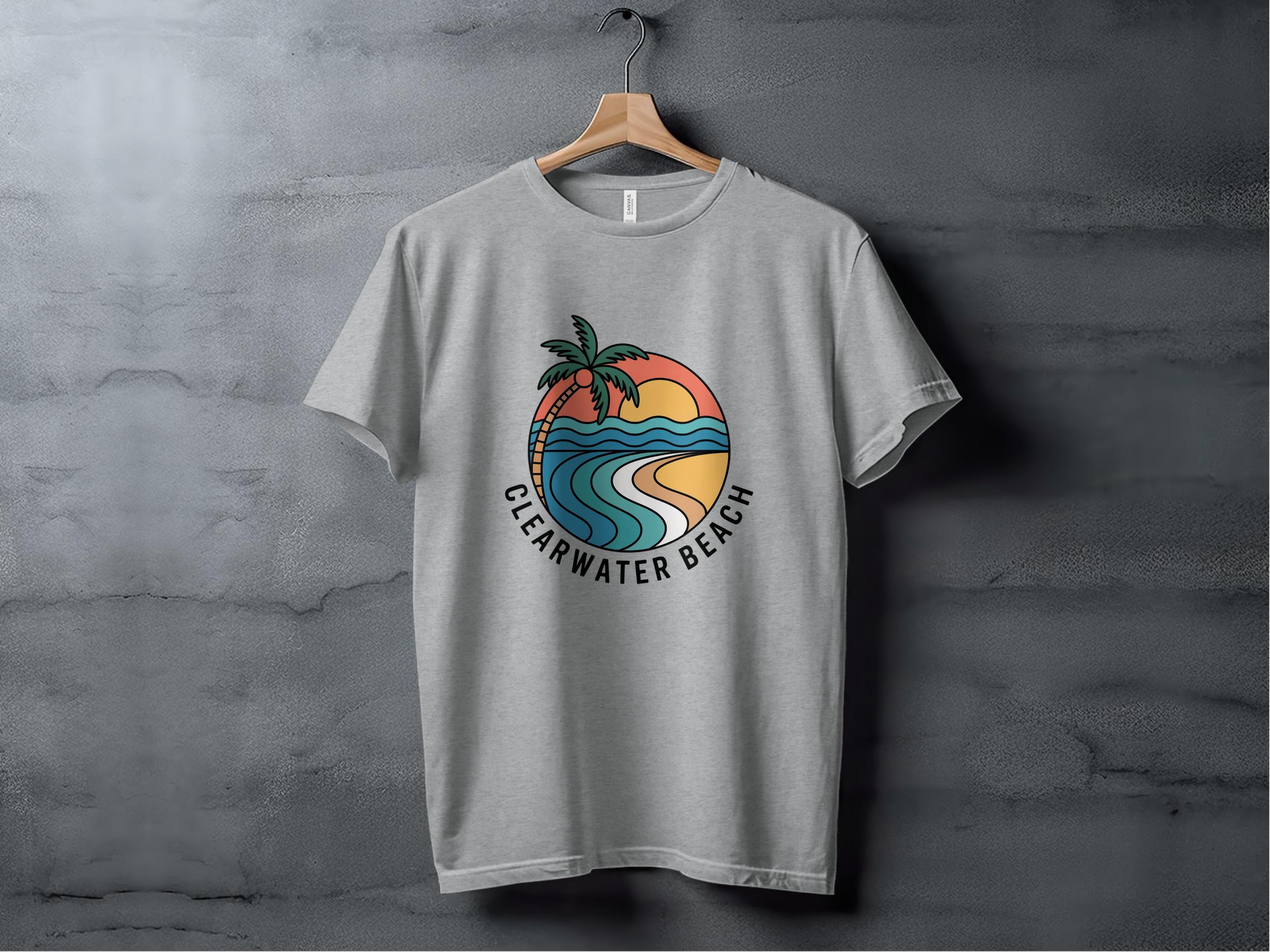 Clearwater Beach Palm Sunset Graphic Art T-shirt product