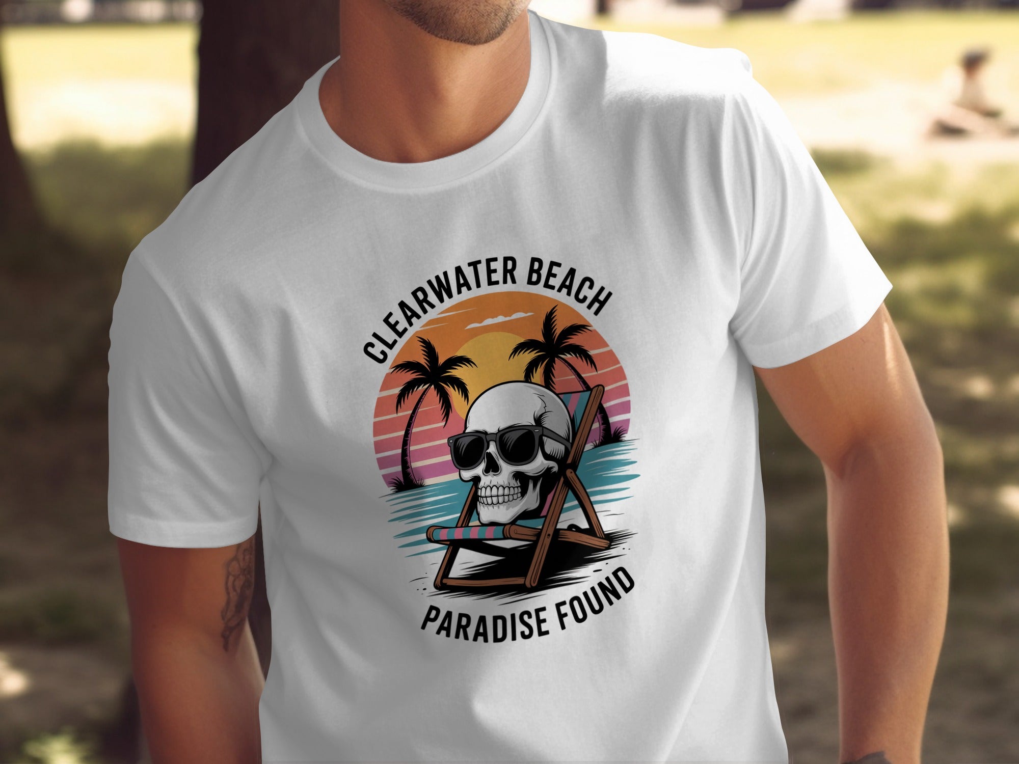 Clearwater Beach Paradise Found Skull T-shirt product