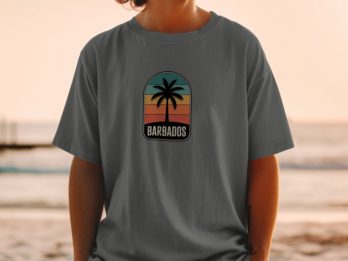 Retro Style Barbados Print Graphic T-Shirt product type