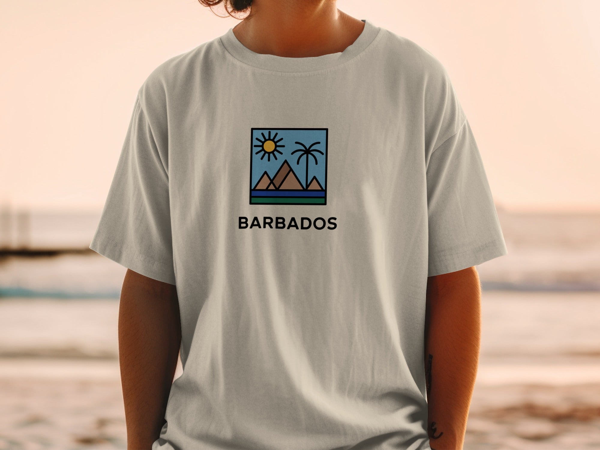 Barbados Palm Tree Beach Illustration Shirt product