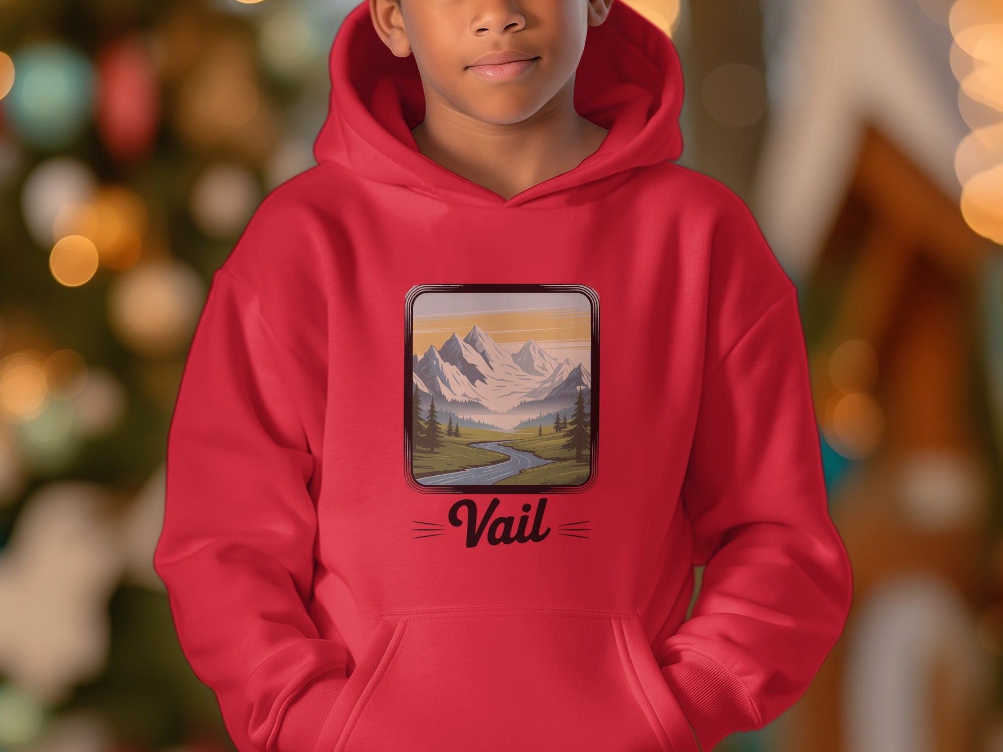 Scenic Vail Hoodie Featuring Mountain and River View product