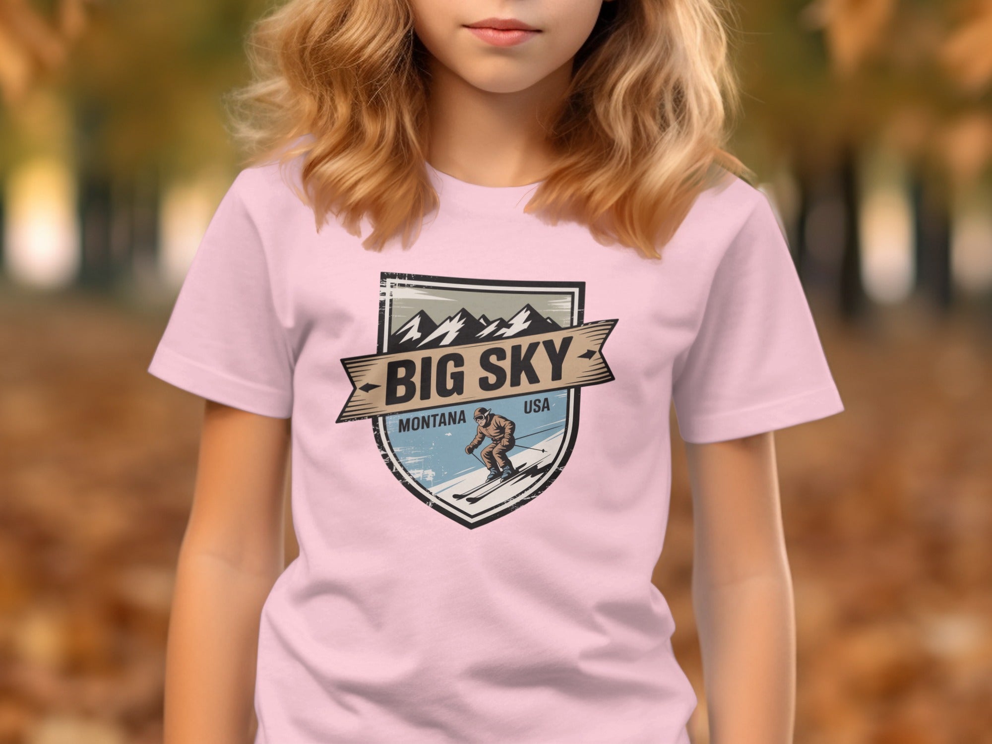 Skiing Big Sky Montana USA Graphic Tee