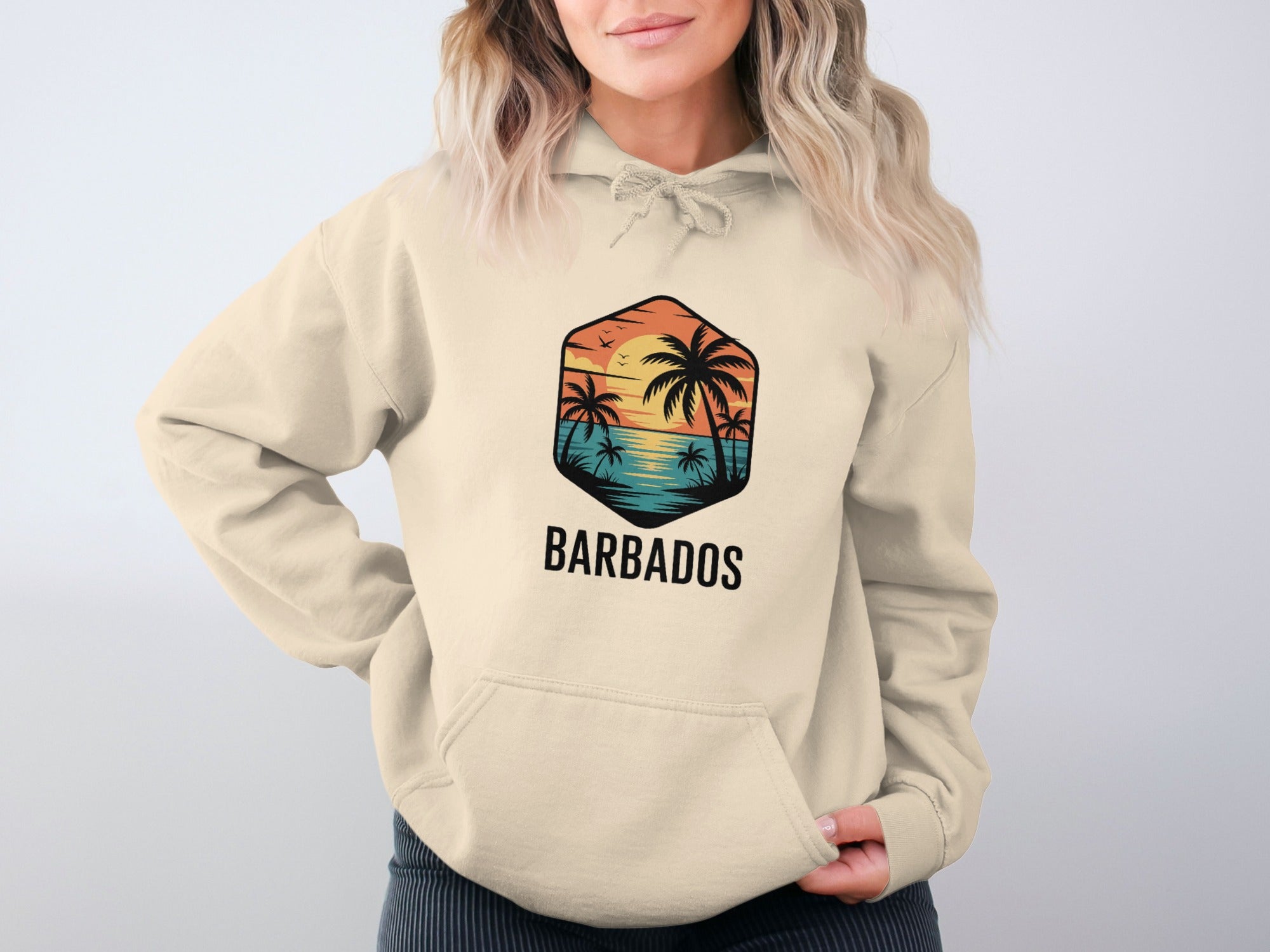 Retro Barbados Island Print Hoodie product