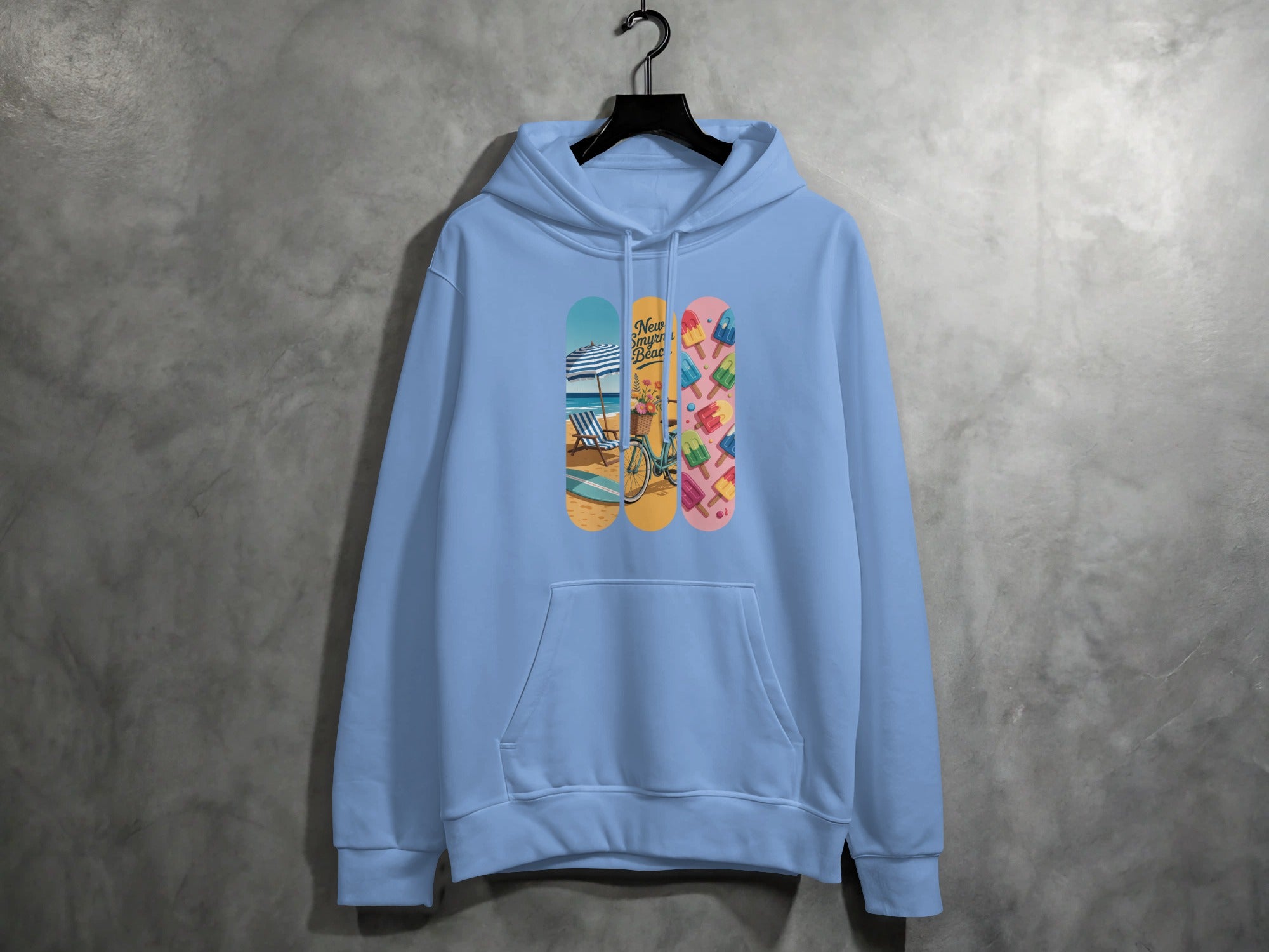 Men's Blue Scenic Graphic Print Hoodie product