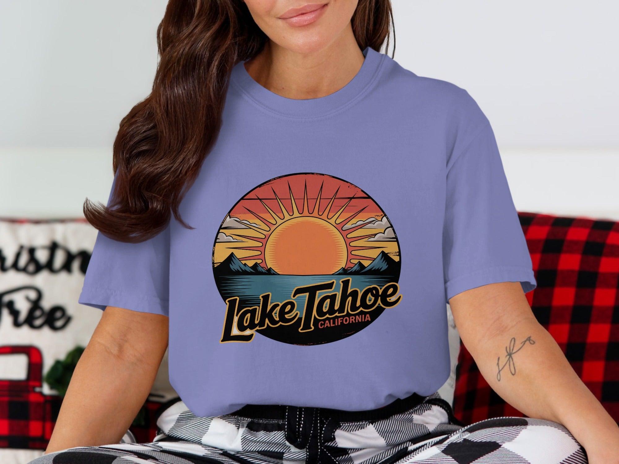 Lake Tahoe California Sunburst Graphic T-shirt product