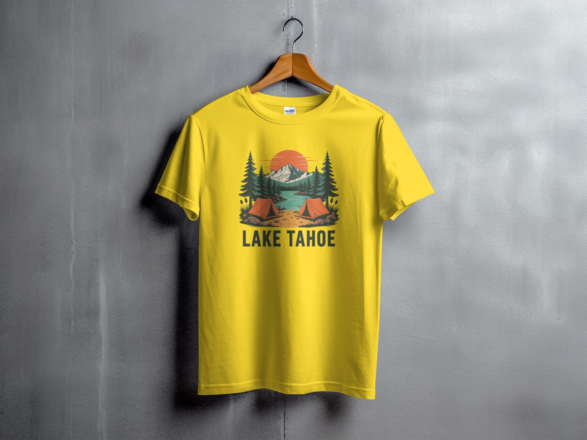 Lake Tahoe Camping Graphic Tee Shirt
