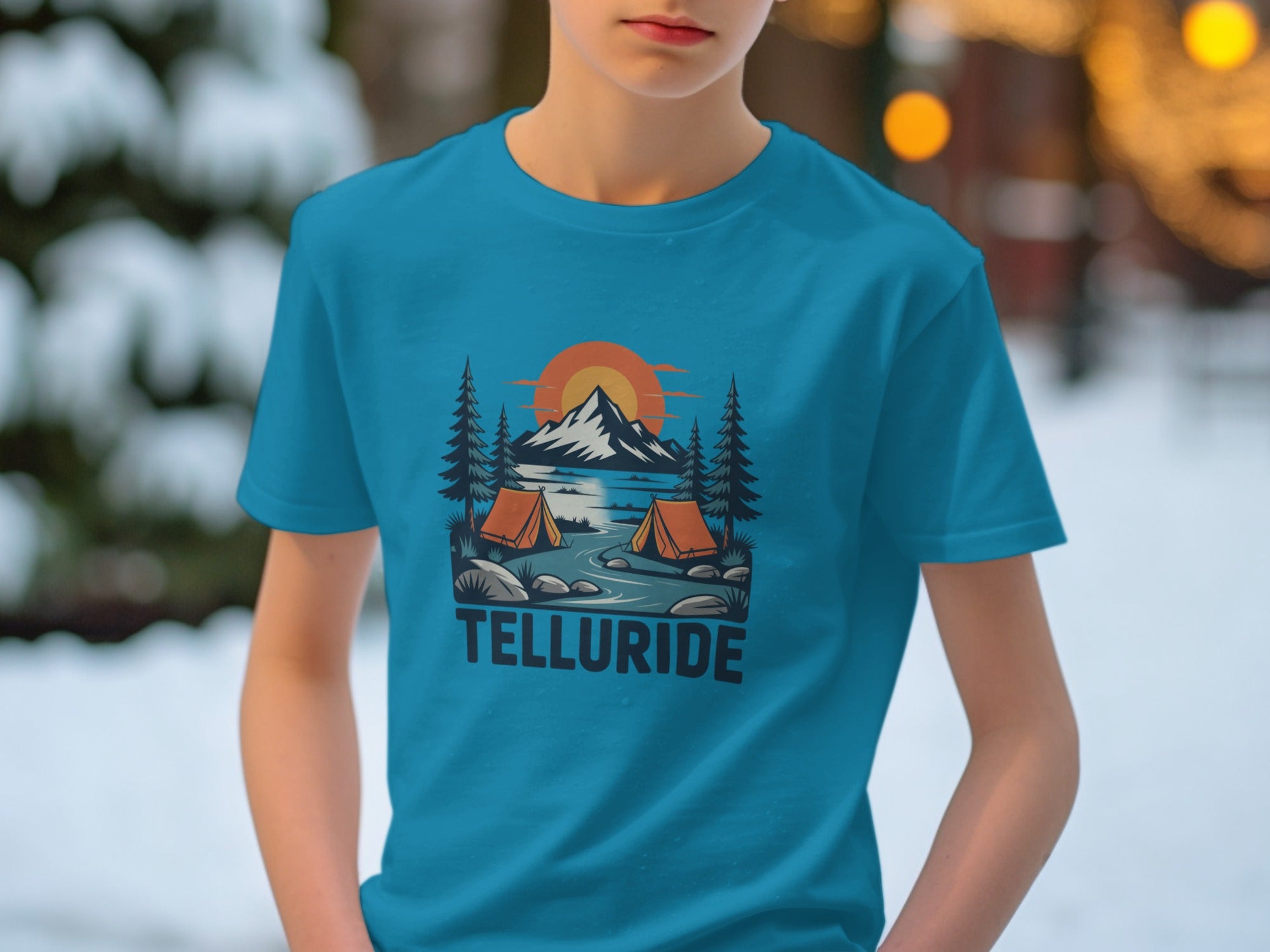 Telluride Mountain Camping Scene T-Shirt