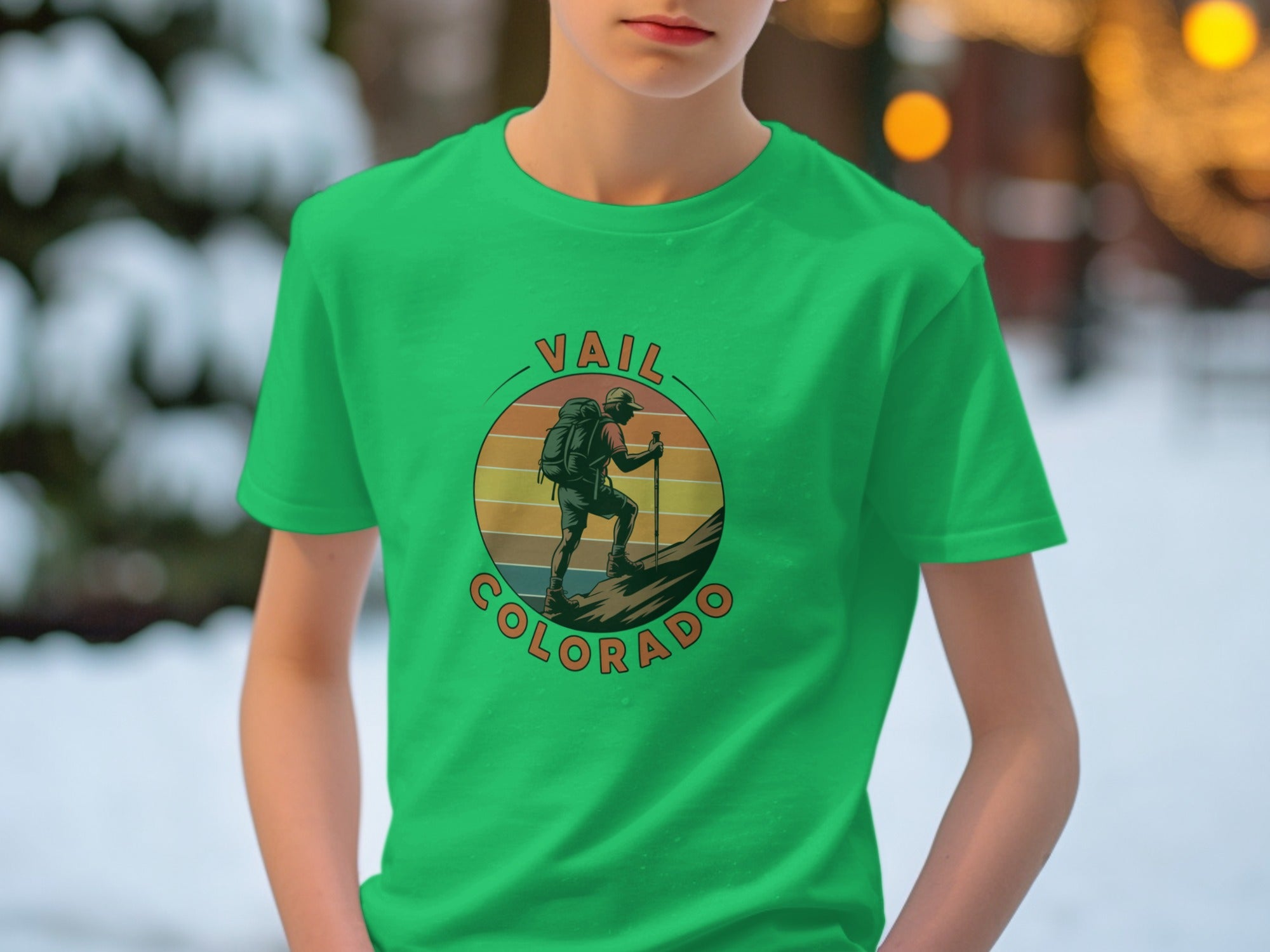 Vail Colorado Hiker Graphic Design T-Shirt product type