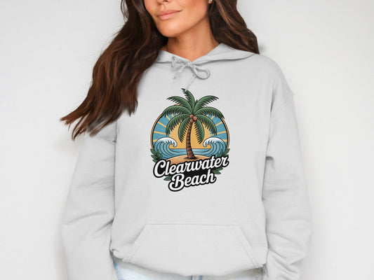 Clearwater Beach Hoodie with Palm Tree Design product