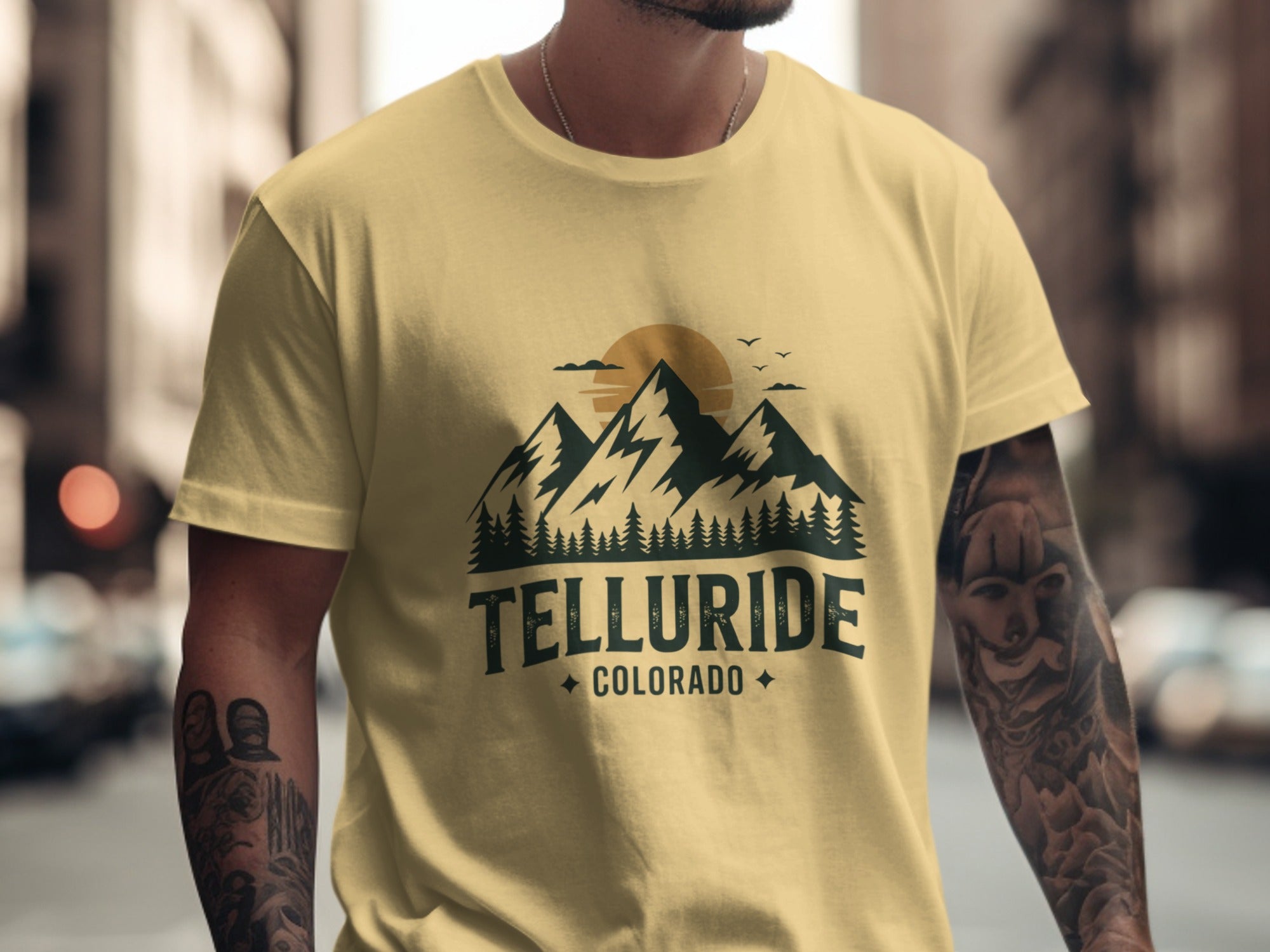 Telluride Colorado T-Shirt with Mountain Design