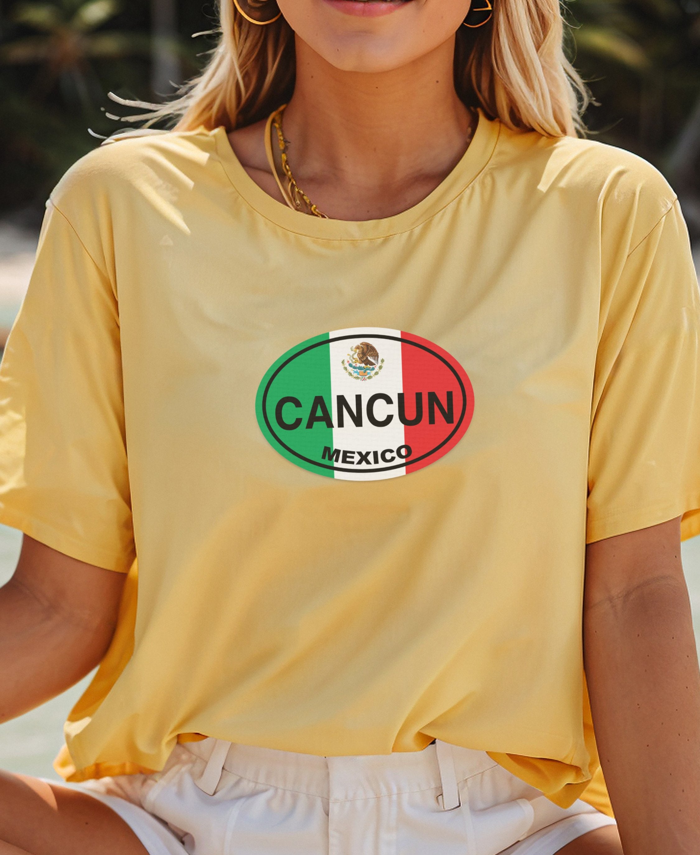 Cancun beaches, Mayan temples, Music Week womens t-shirt